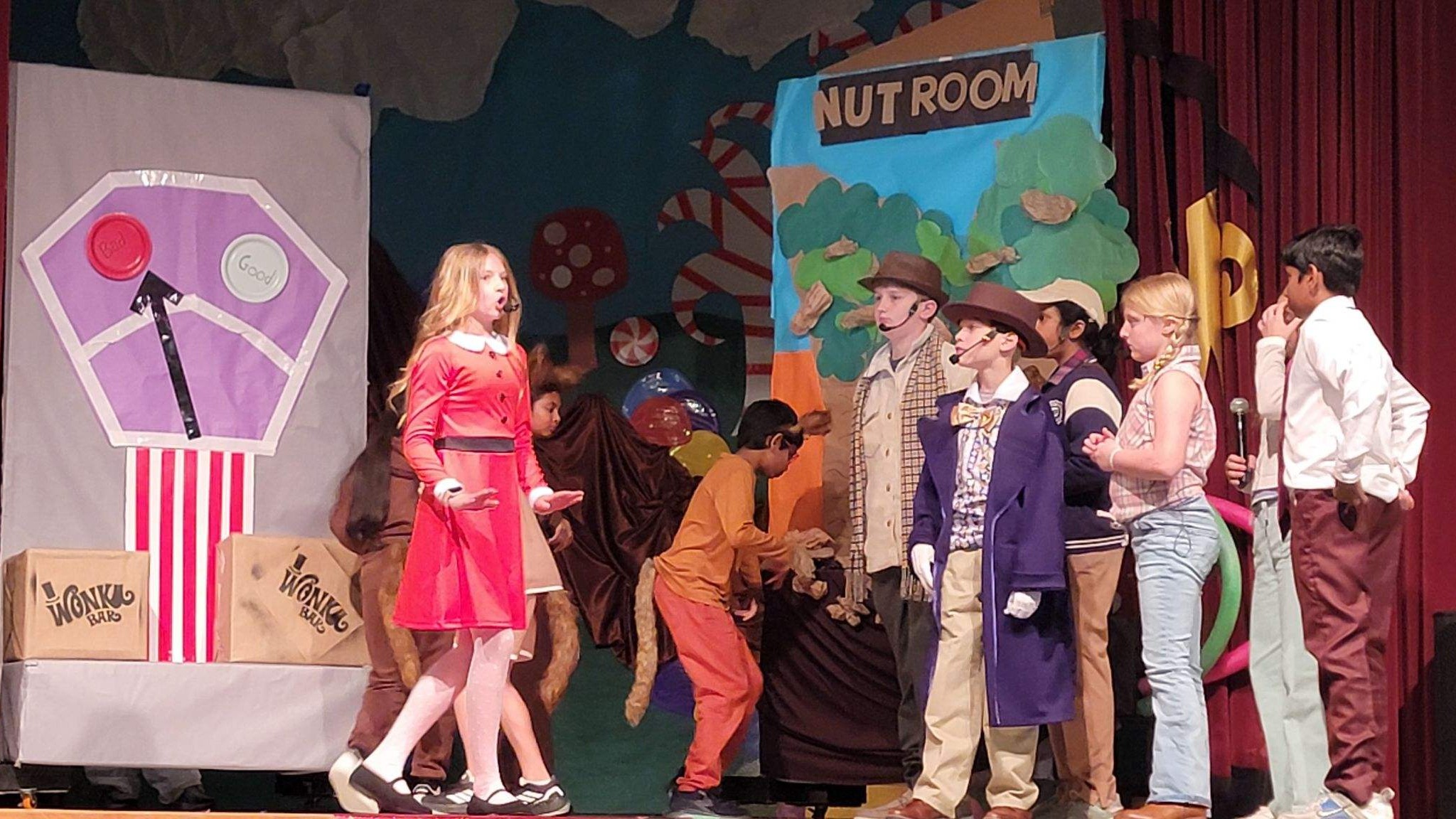 Students performing Willy Wonka
