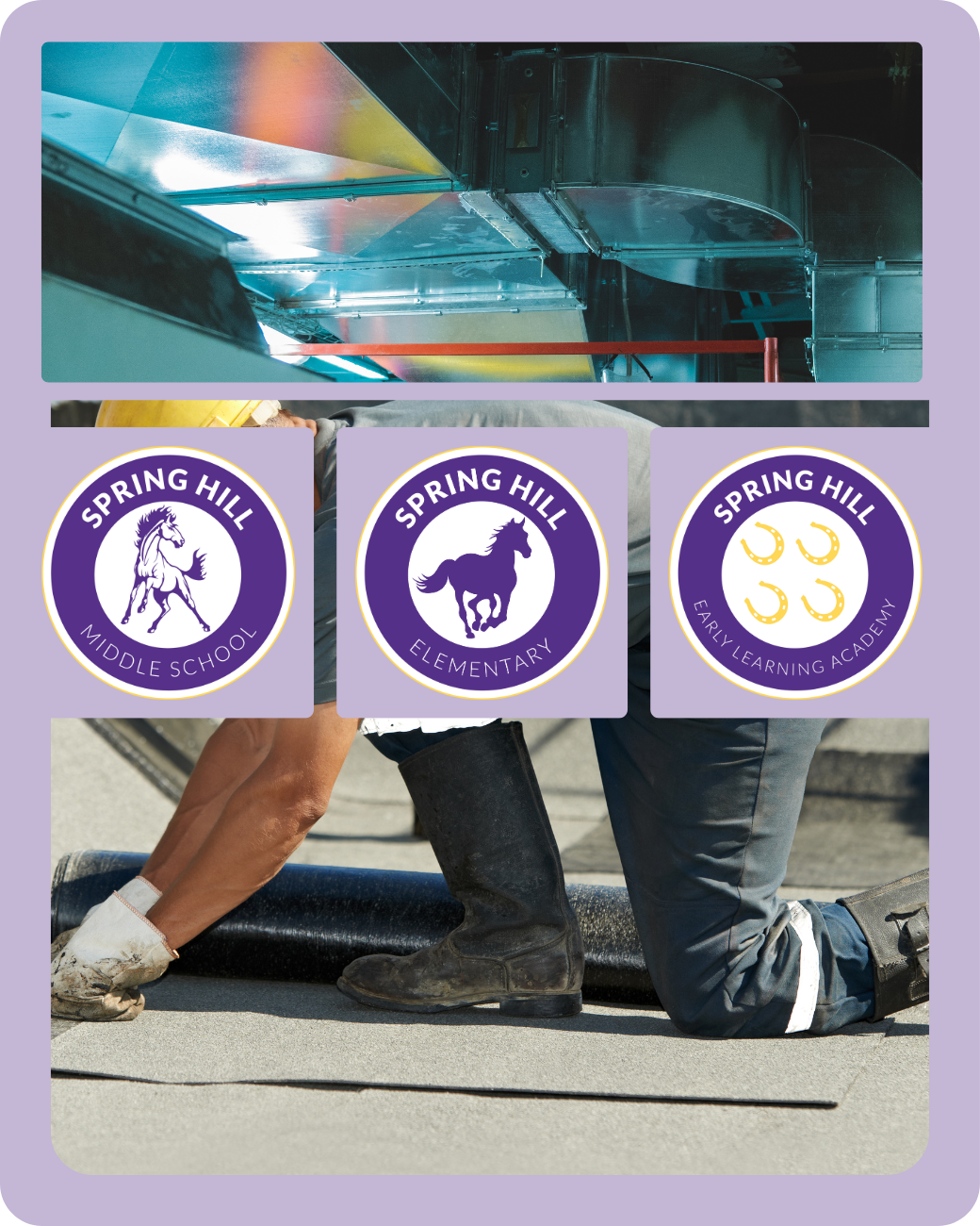 Generic HVAC and Roof Images with school logos