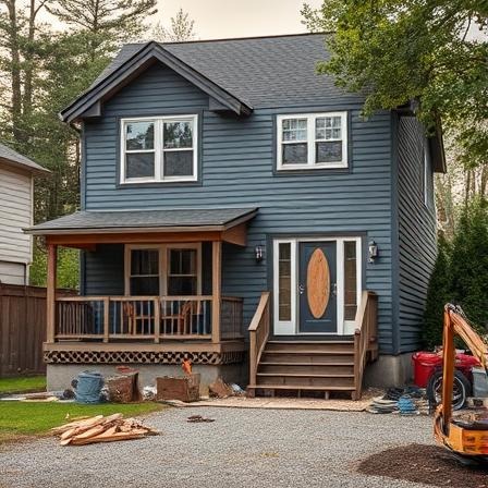 House with construction materials