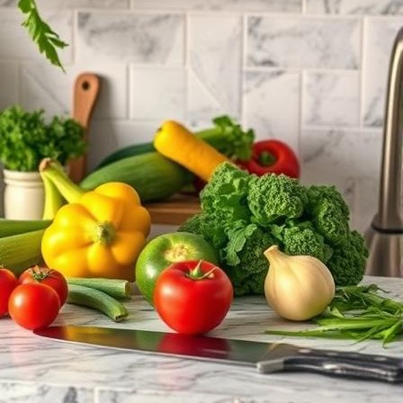 Vegetables on a countertop