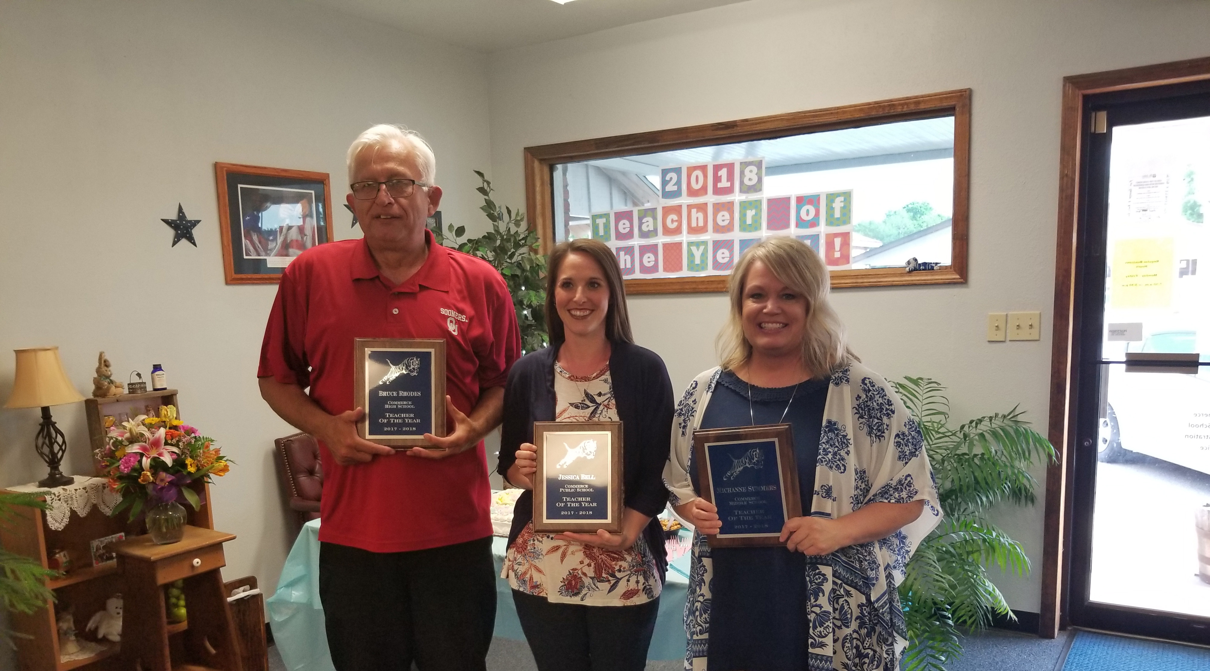 2017-2018 Left to Right: Bruce Rhodes - CHS, Jessica Bell - AES & CPS, Michanne Summers - CMS