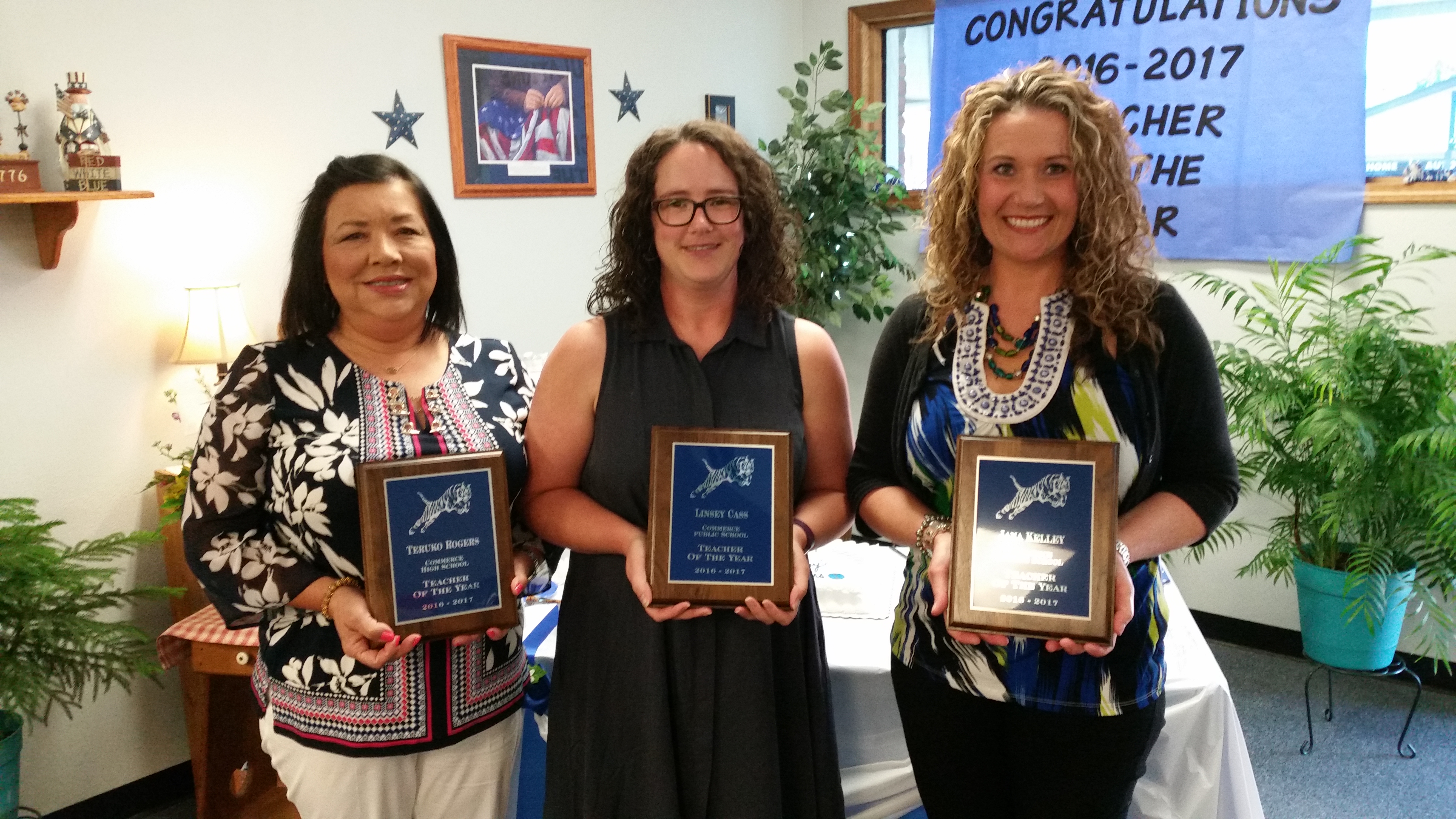 2016-2017 Left to Right: Teruko Rogers - CHS, Linsey Cass - AES & CPS, Jana Kelley - CMS