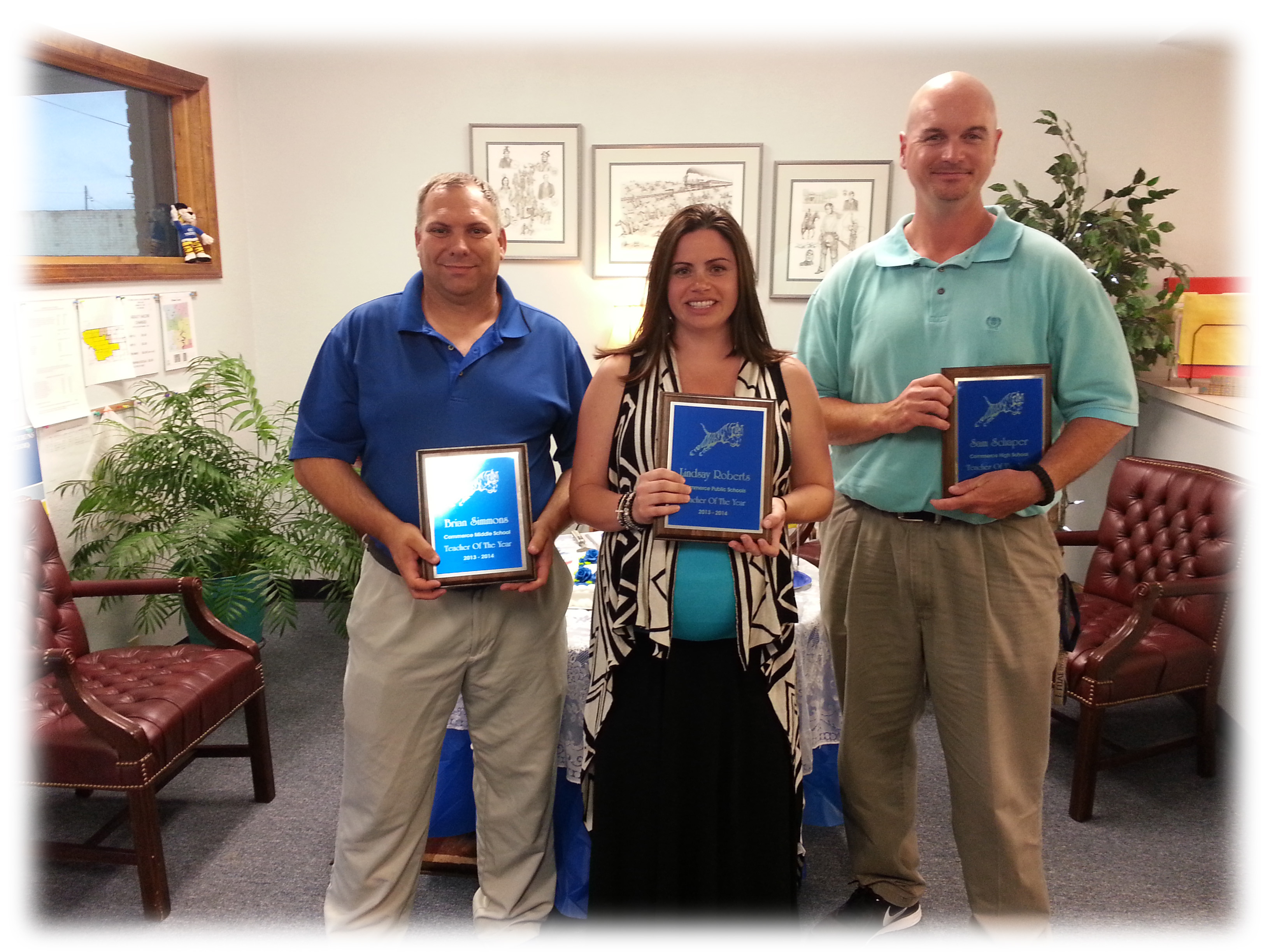 2013-2014 Left to Right: Brian Simmons - CMS, Lindsay Roberts - AES & CPS, Sam Schaper - CHS