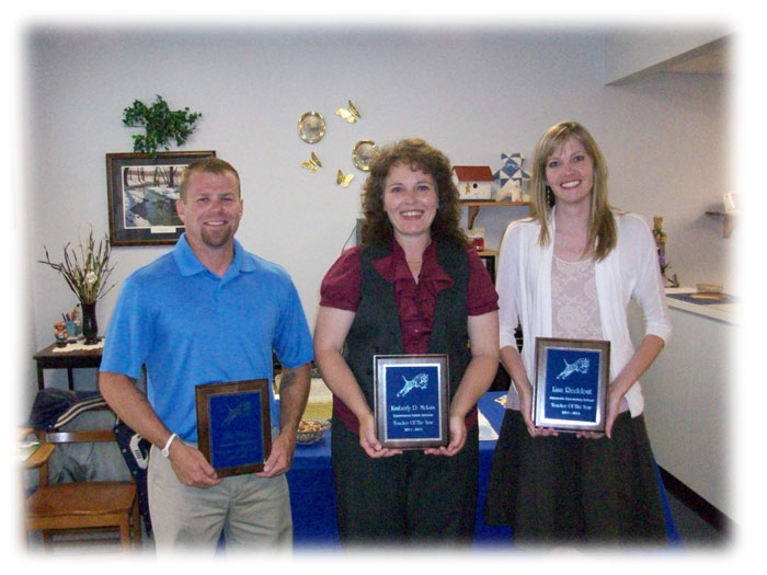 2011-2012 Left to Right: Jake Sharp - CMS, Kim McLain - CHS & CPS, Lisa Reddout - AES