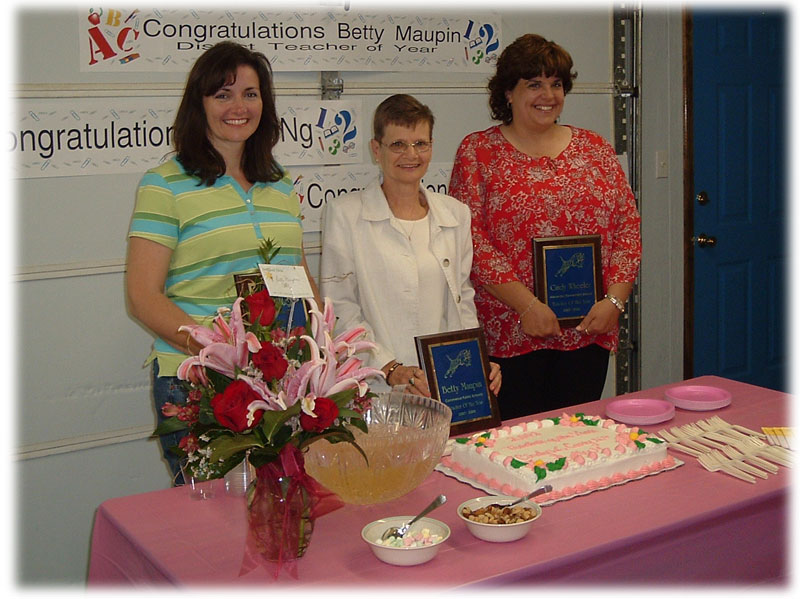 2007-2008 Left to Right: Cary Ng - CHS, Betty Maupin - CMS & CPS, Cindy Wheeler - AES