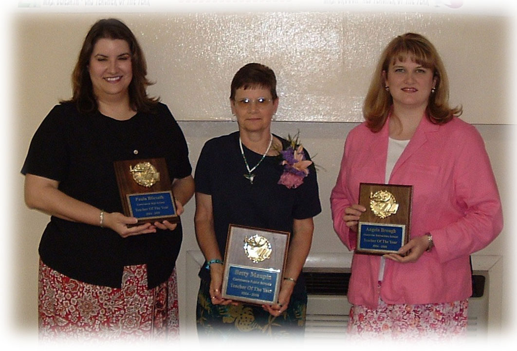 2004-2005 Left to Right: Paula Bliesath - CHS, Betty Maupin - CMS & CPS, Angela Brough - AES