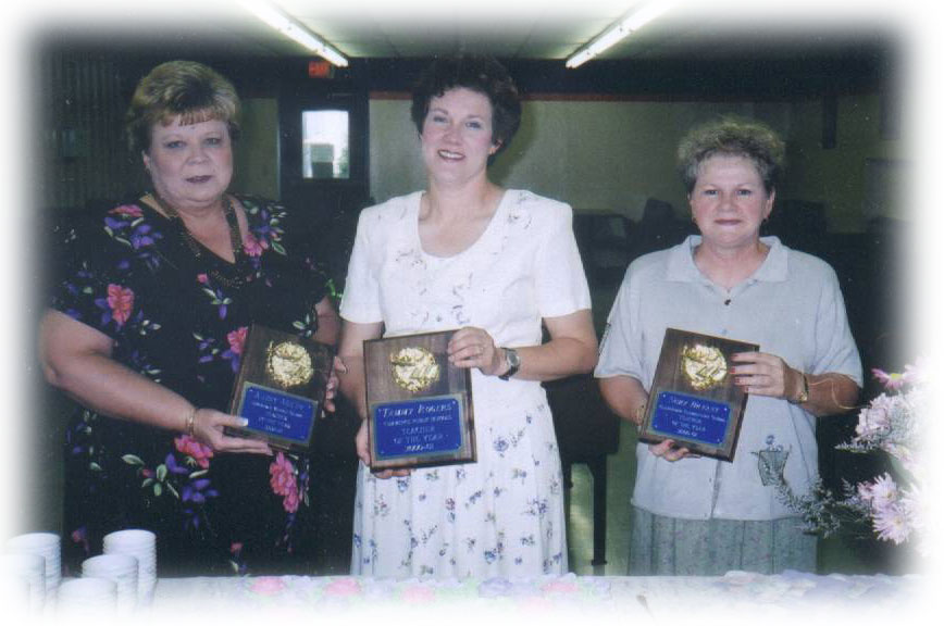 2000-2001 Left to Right: Kathy McCoy - CMS, Tammy Rogers - CHS & CPS, Suzy Bryant - AES