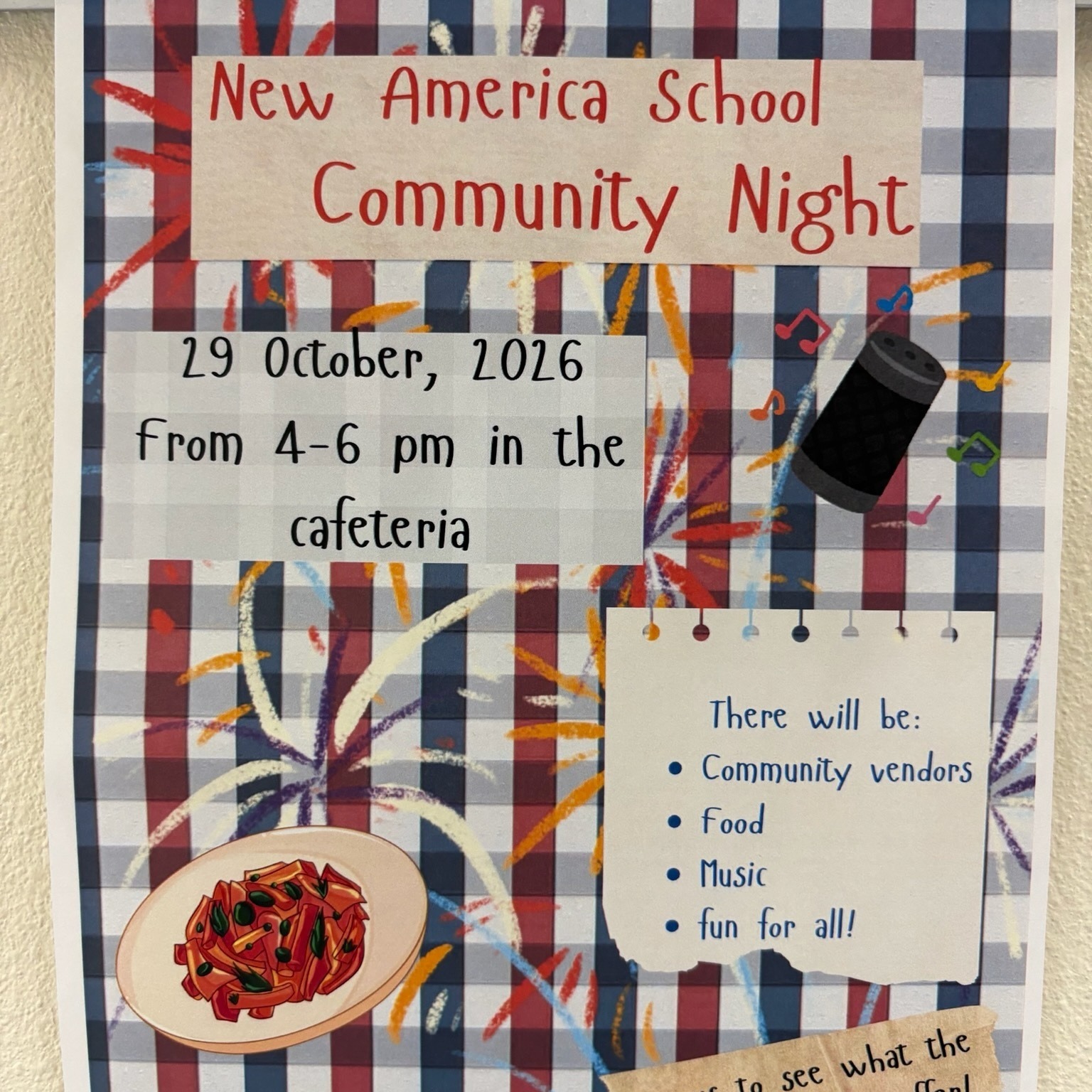 NASLC Community Night 29 OCT 2026 4 to 6 PM in the Cafeteria