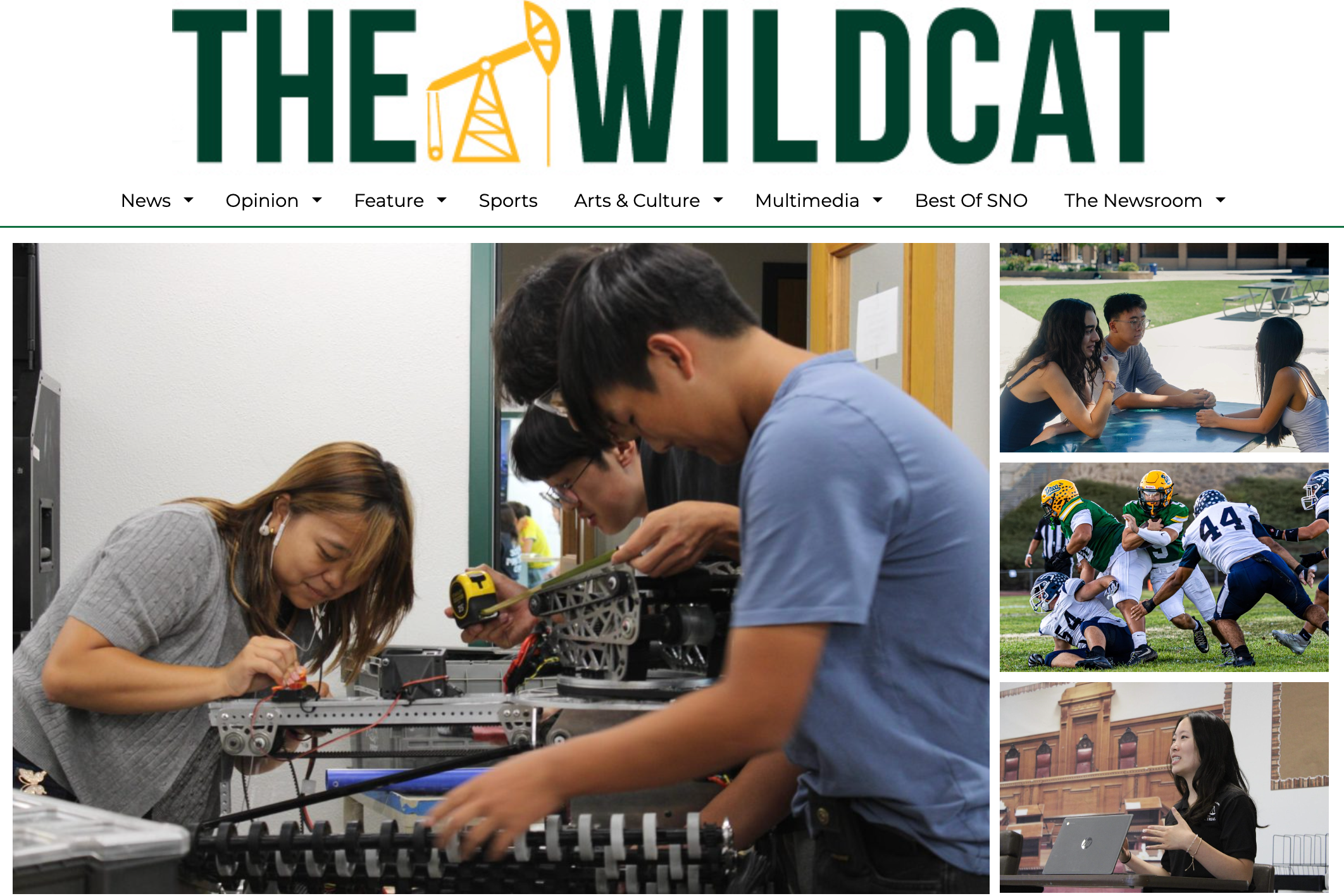 the wildcat newspaper cover page