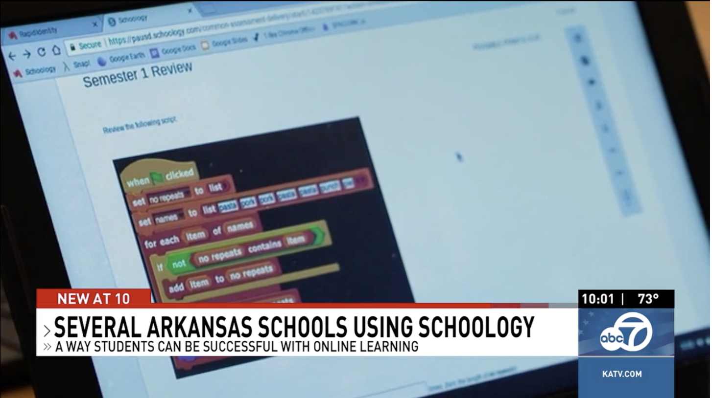 KATV: ARKANSAS SCHOOLS USING SCHOOLOGY FOR ONLINE LEARNING