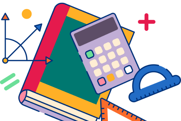 Math tools like a calculator and protractor