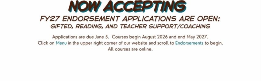 Now accepting endorsement applications for FY27.