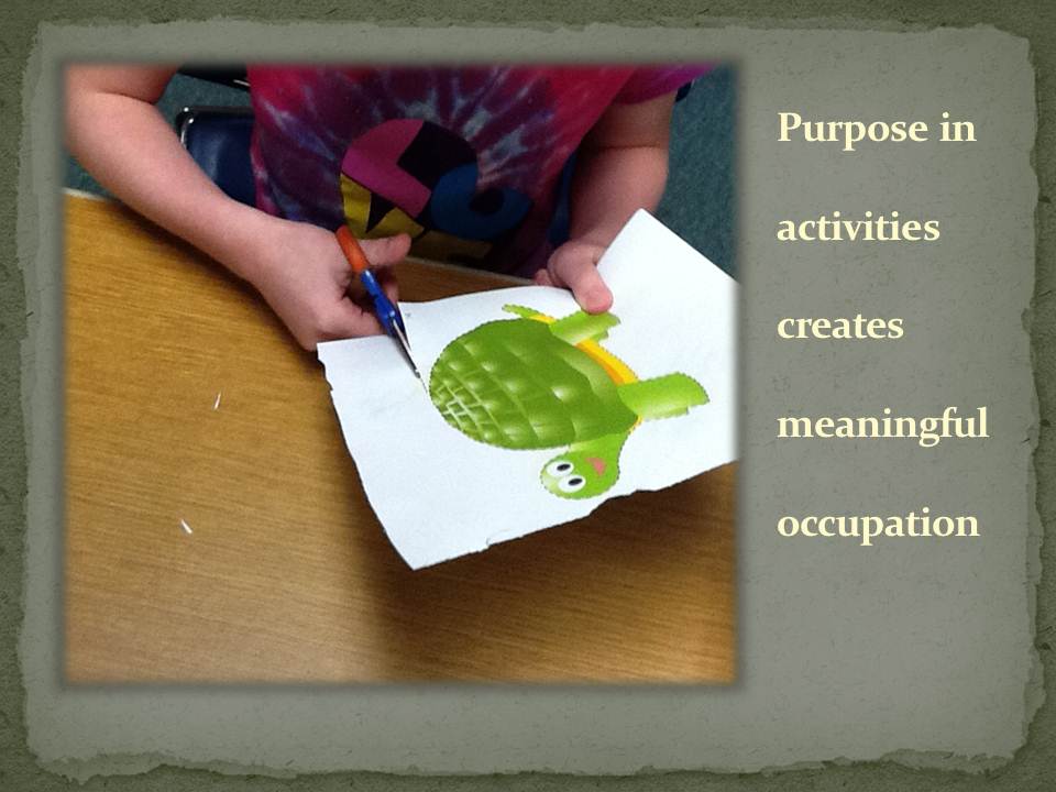 Purpose in activities creates meaningful occupation