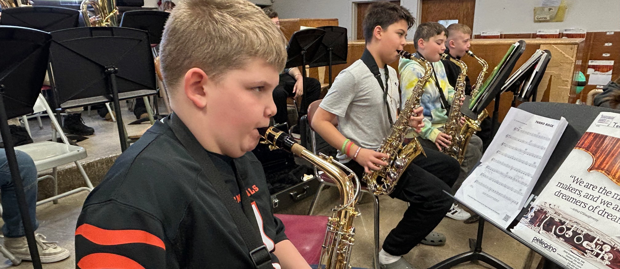 5th and 6th grade band saxophone players