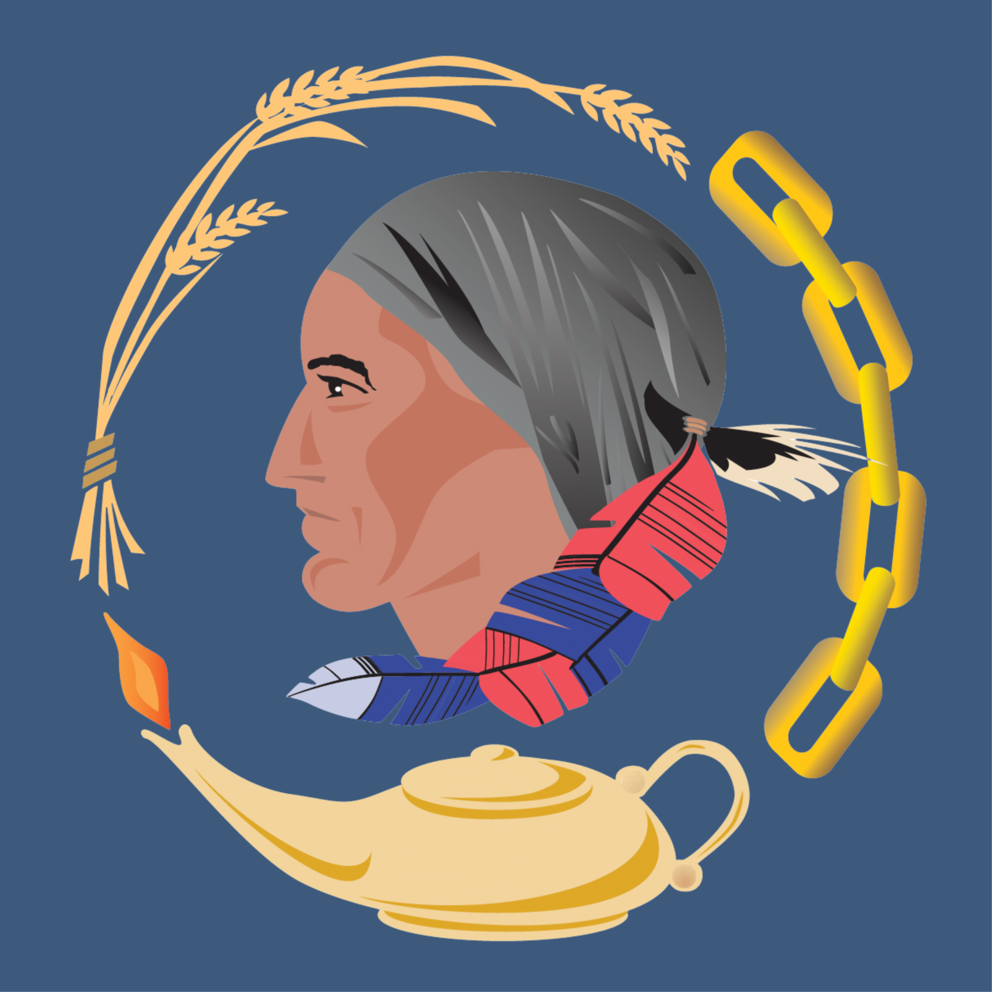 octorara area school district logo, features "brave" mascot