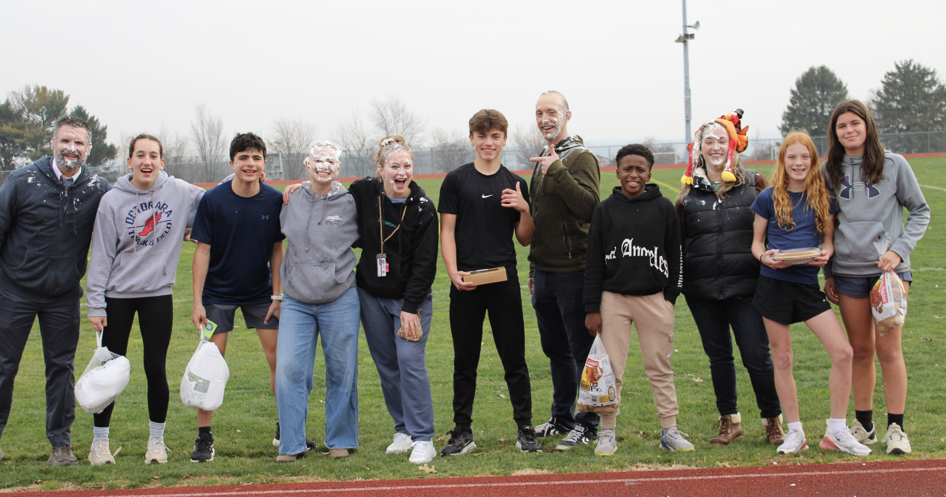 students and staff have fun at our annual turkey trot