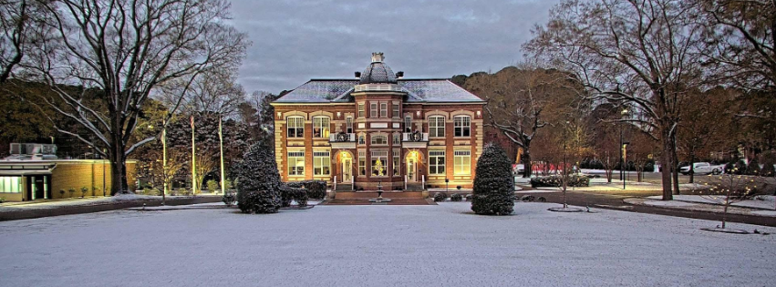Town Hall covered in snow