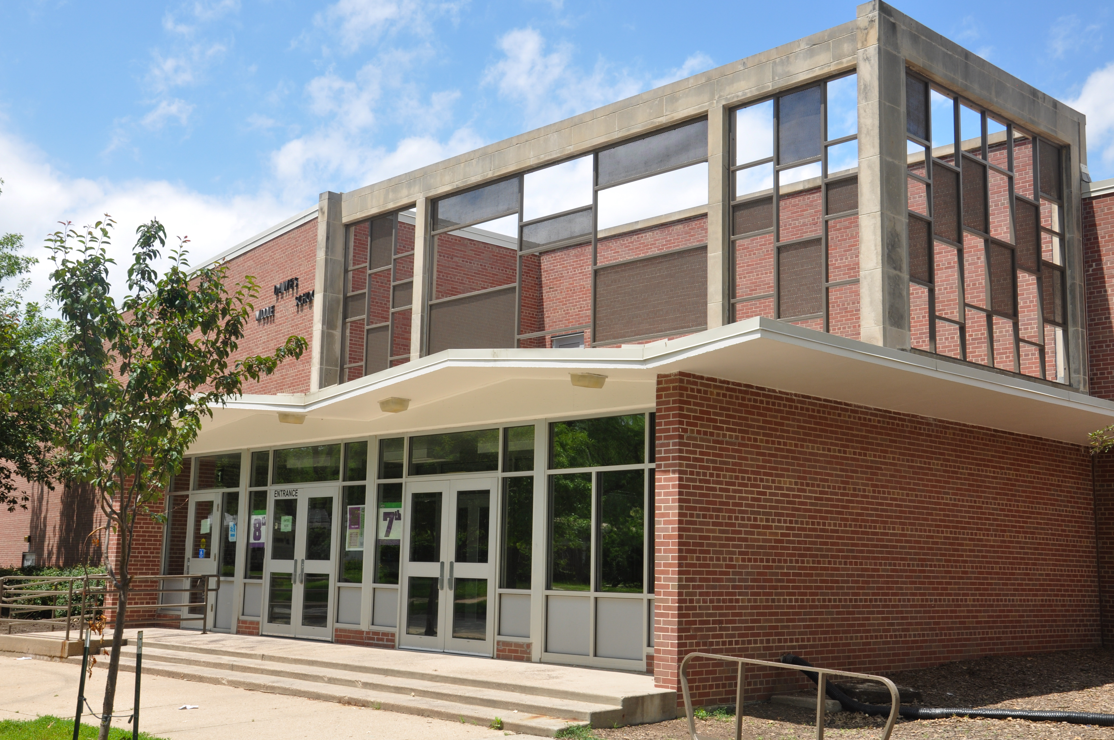 Front facade of Dawes Middle School
