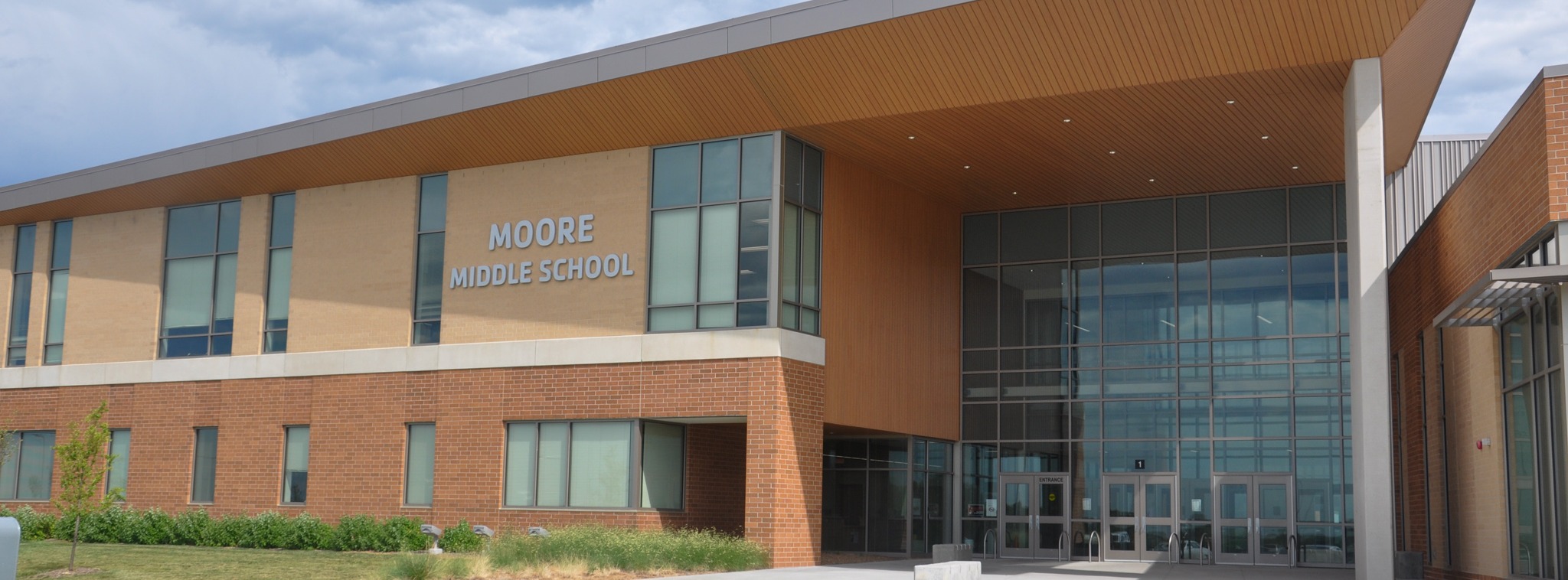 Front entrance of Moore Middle School