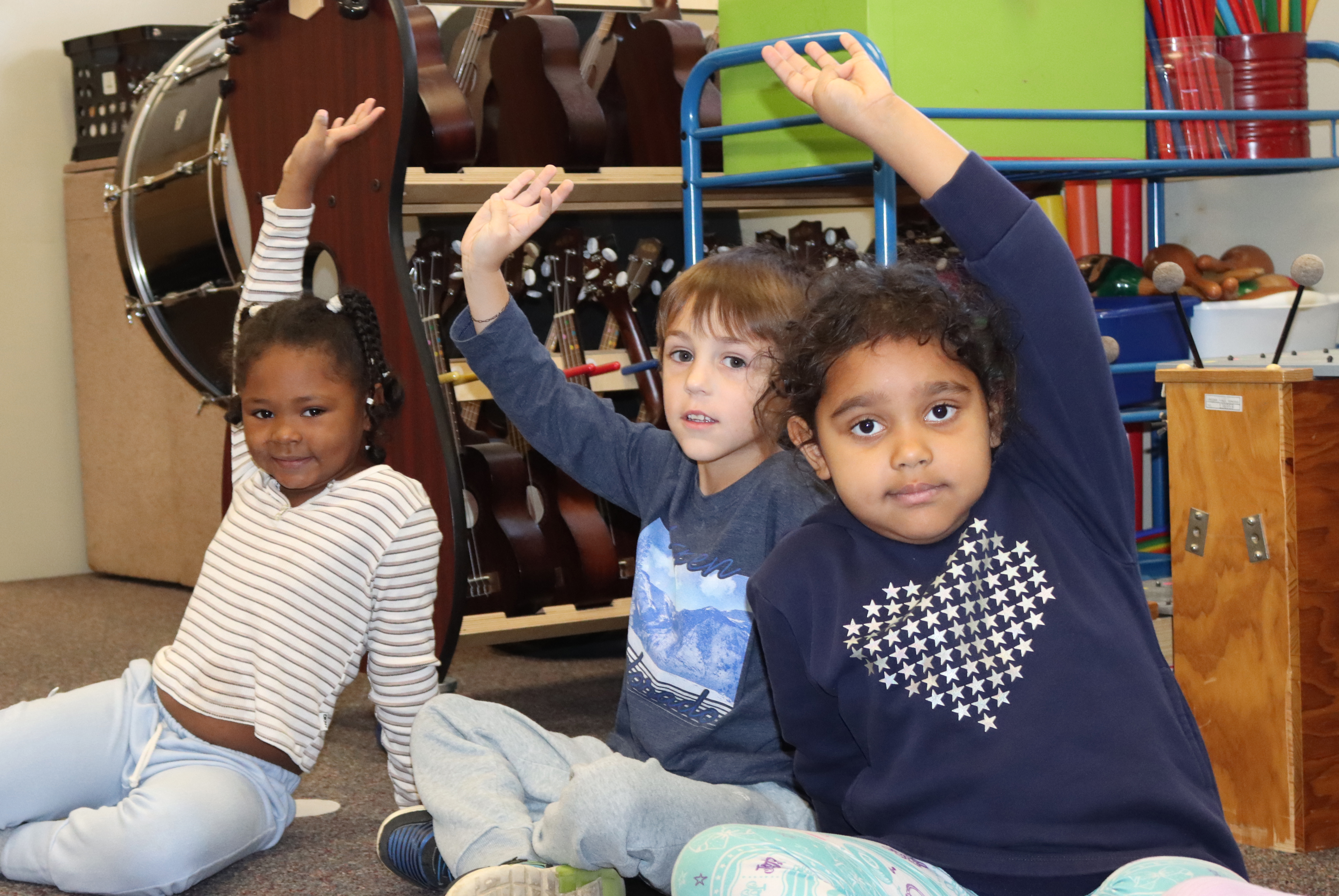 Eastridge students raising their hands