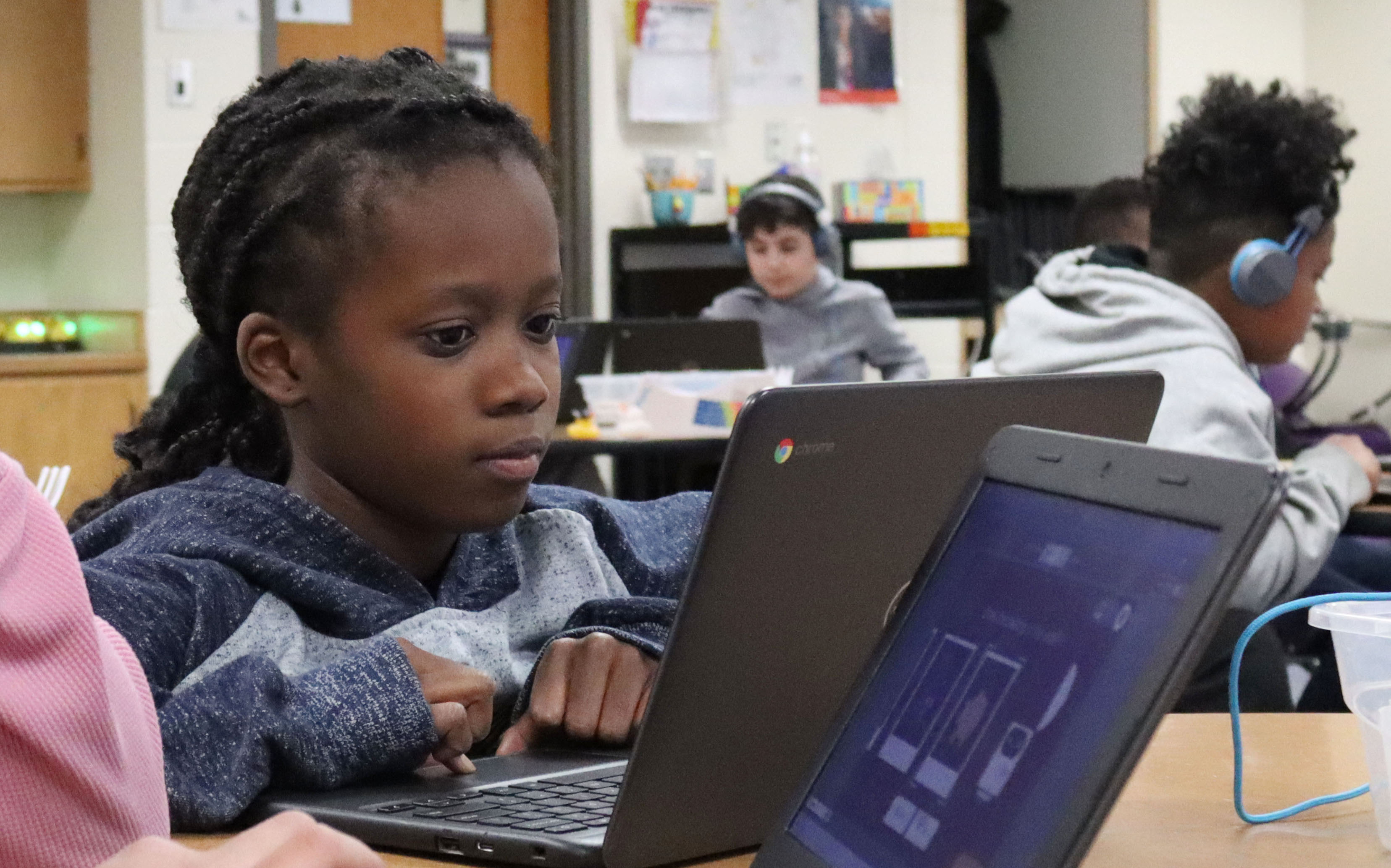 Lakeview students working on computers