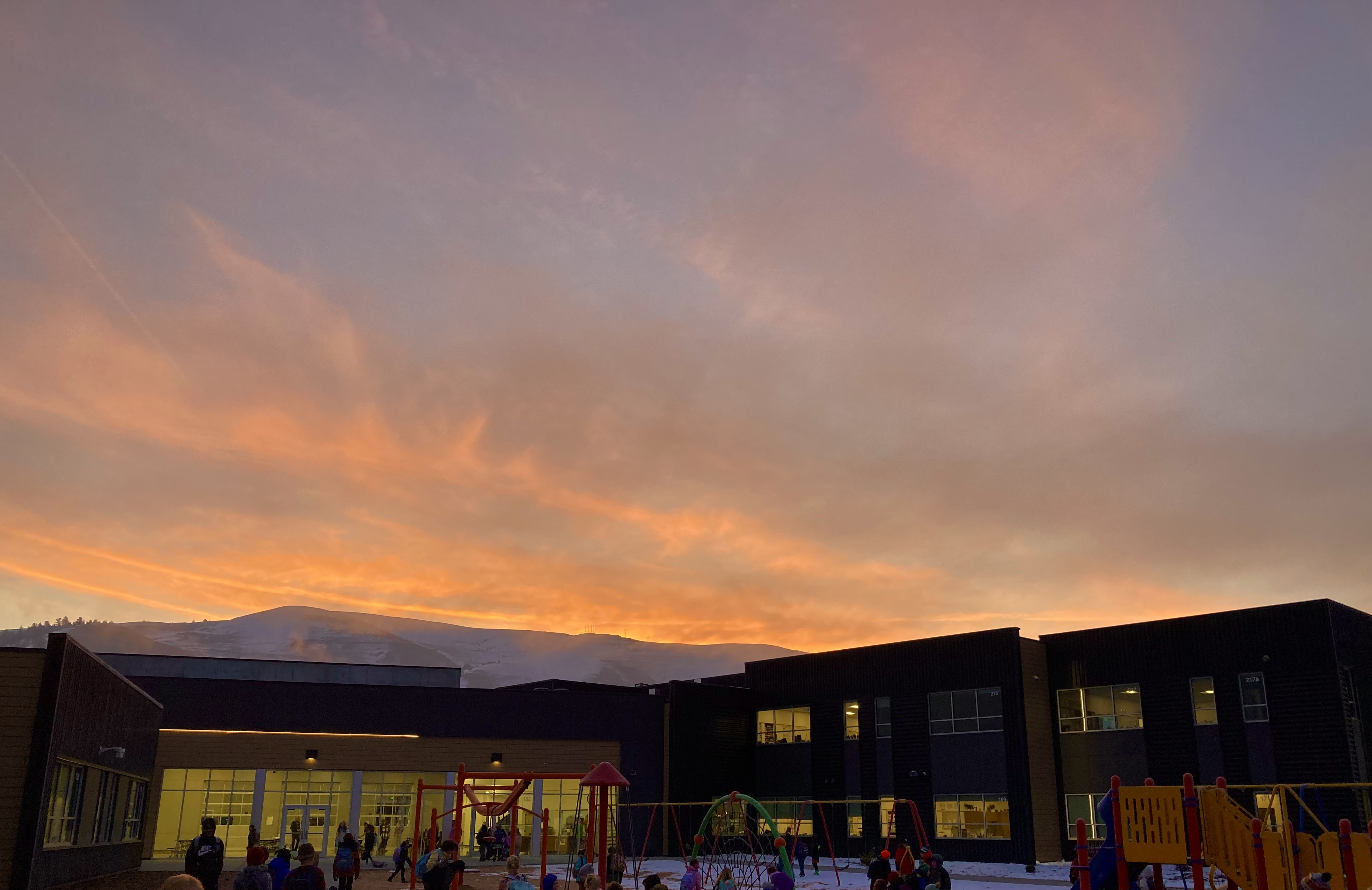 Sunrise from the new school