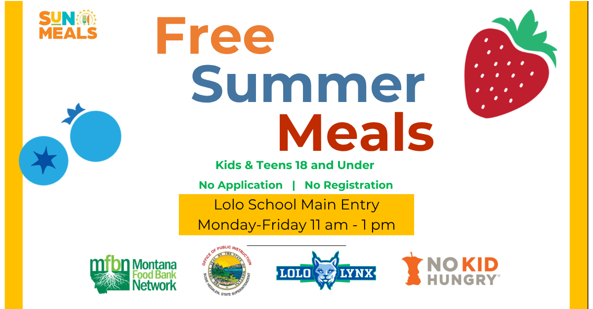 Summer Meals 11 am until 1 pm Monday through Friday