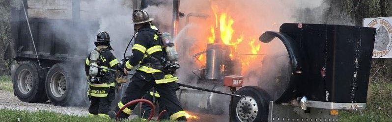 Dump truck fire.