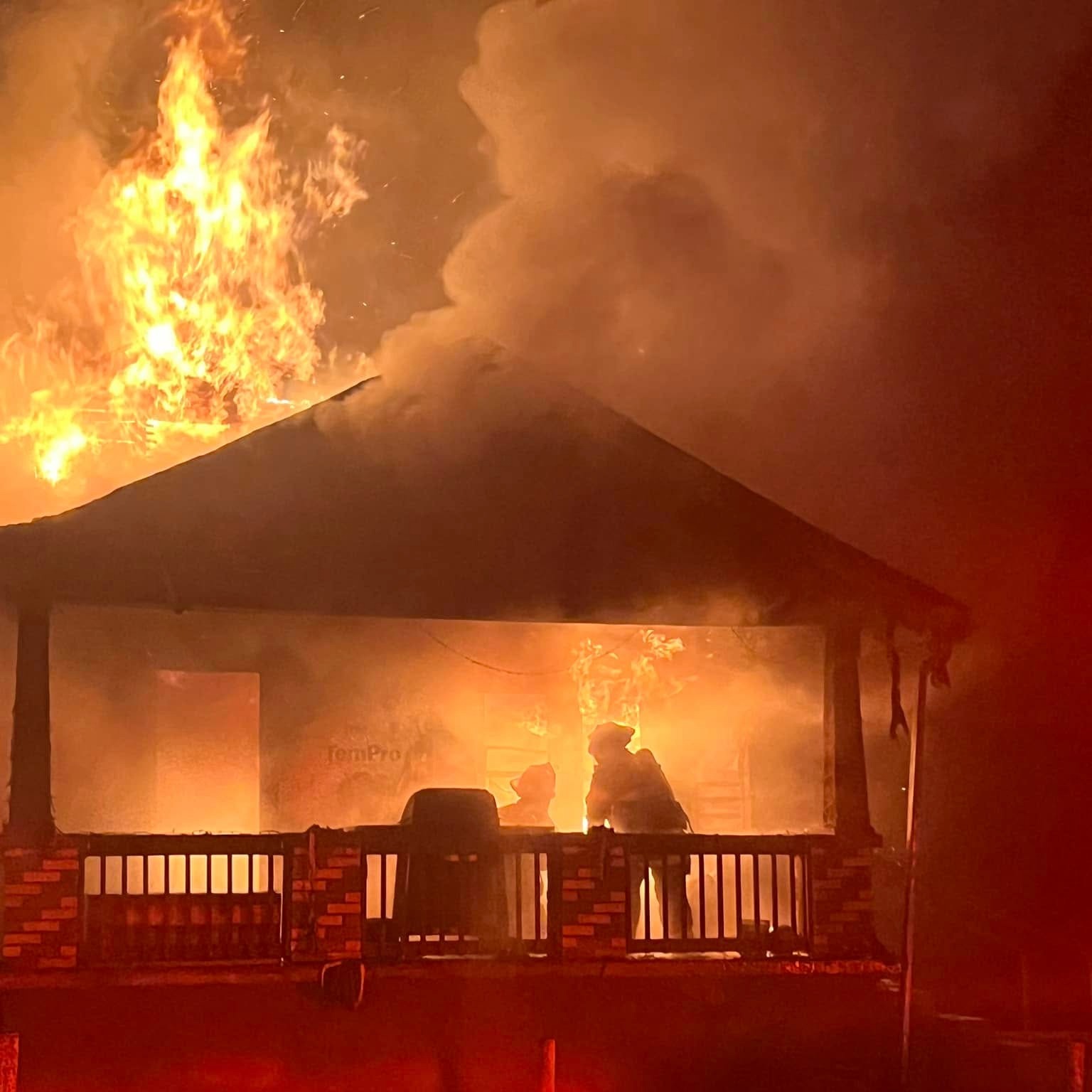 HFD firefighters battle a blaze south of town.