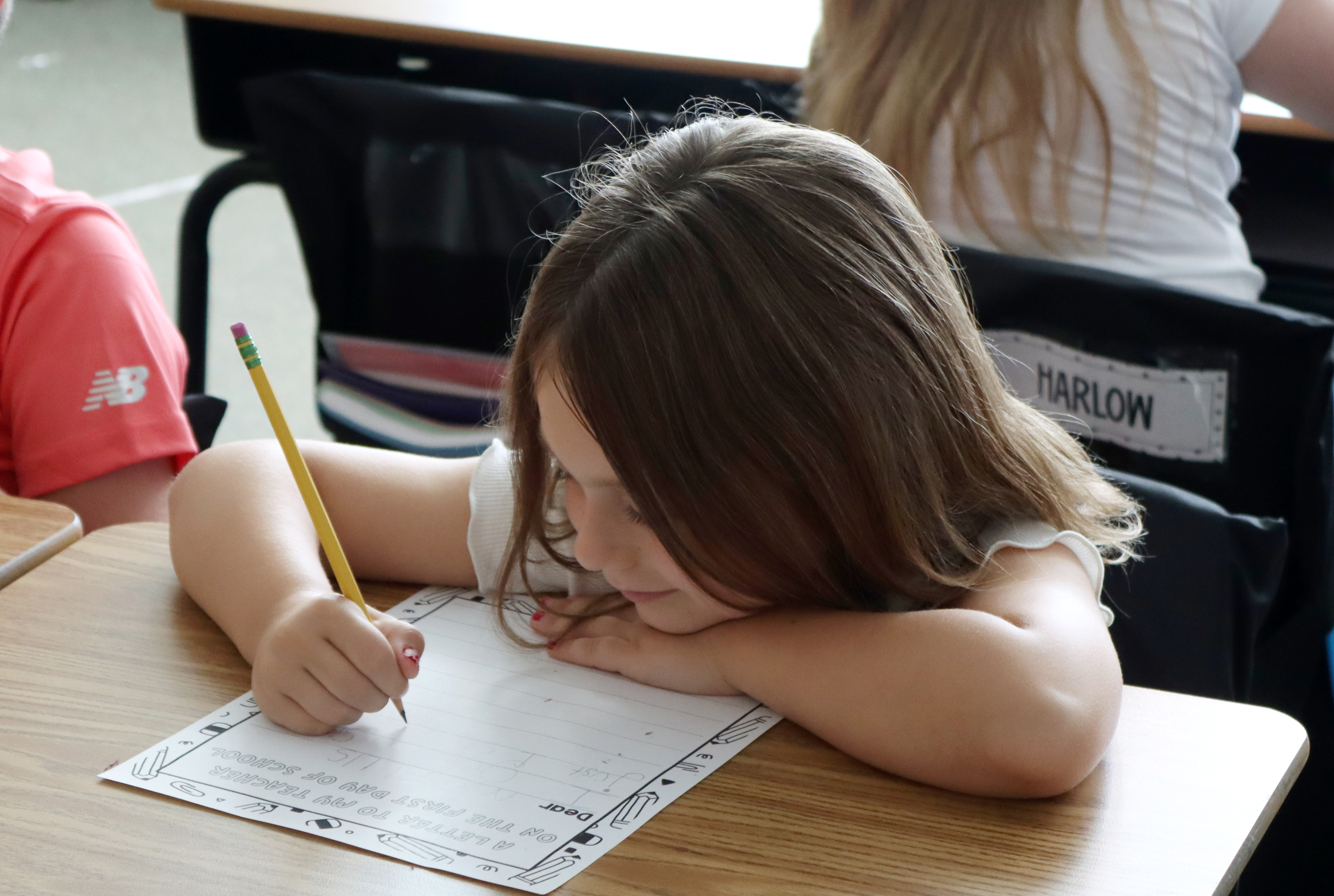 Student at Saratoga Elementary working on an school assignment