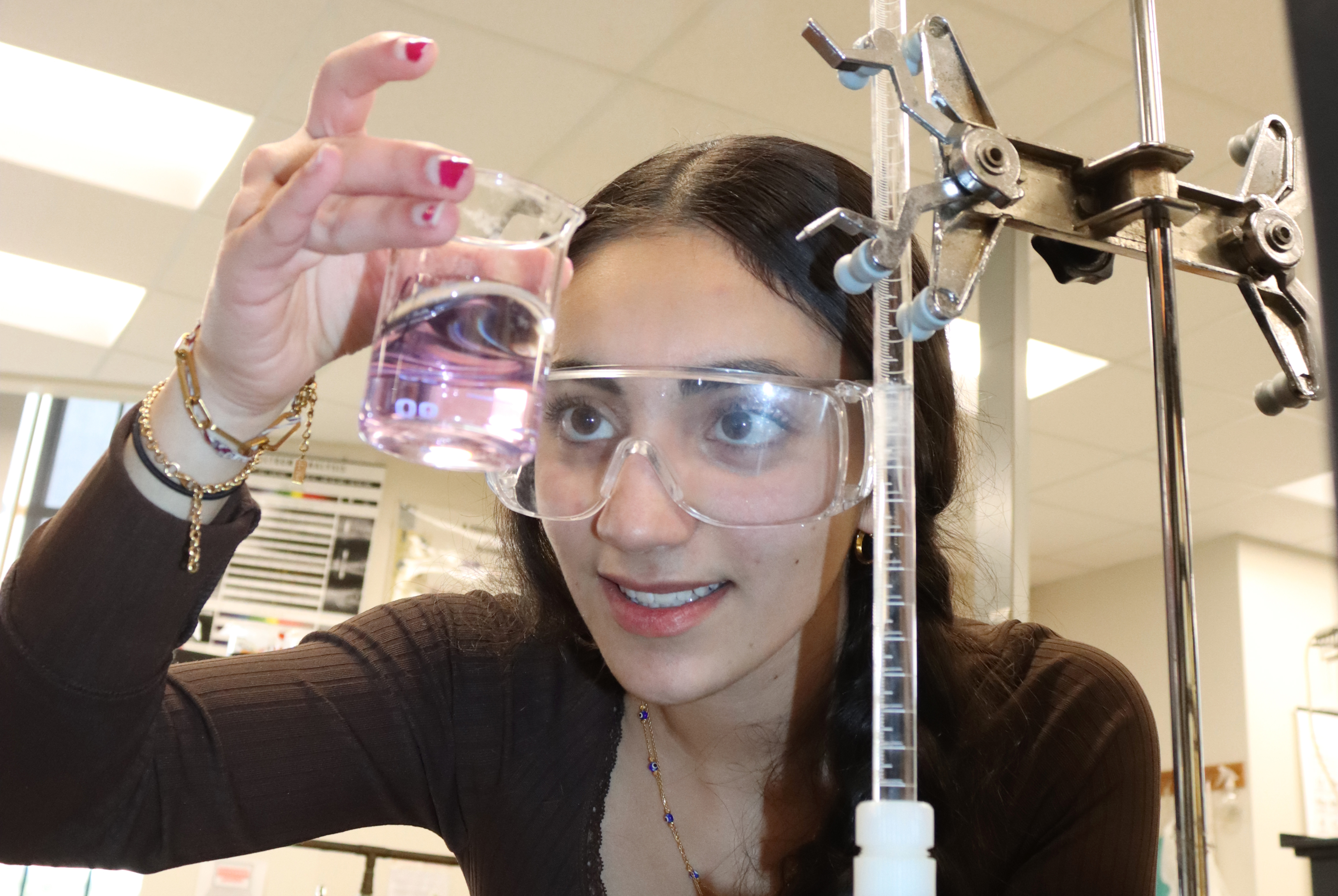 IB student working on a chemistry project