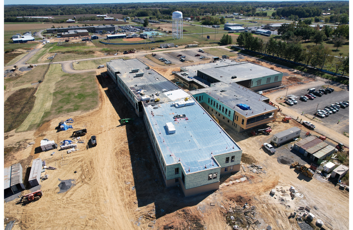 Aerial Photo of new elementary school construction