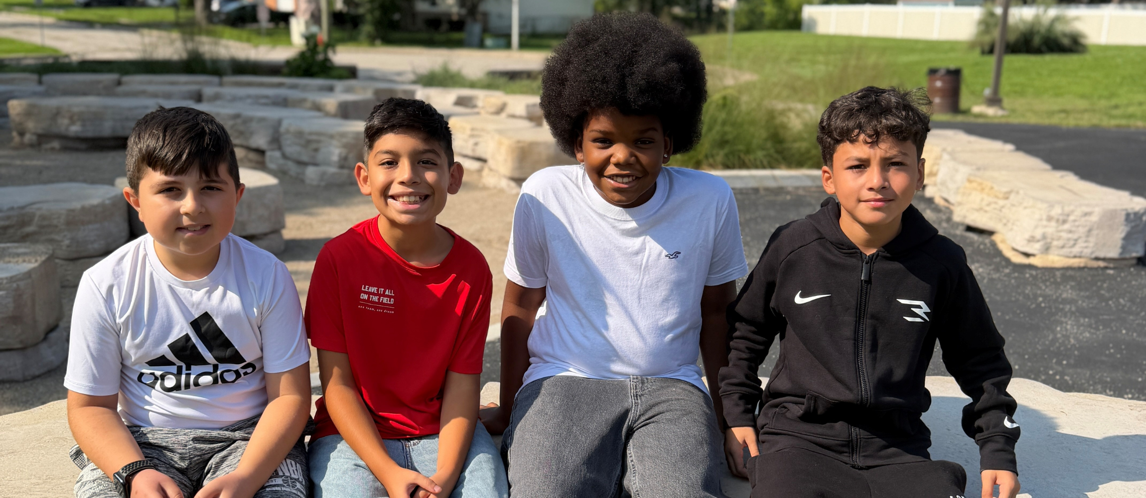 Boys on blacktop at recess