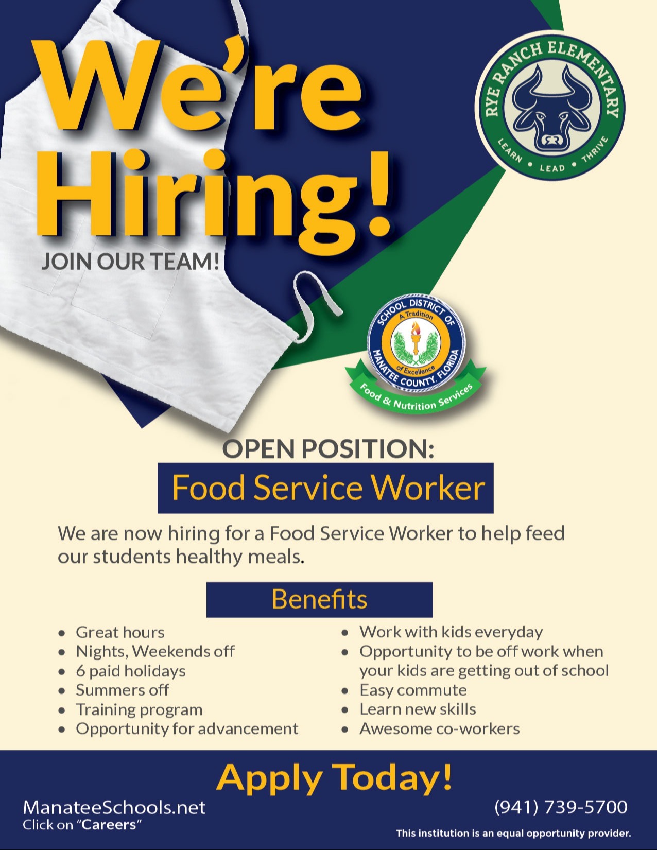 Food Service Worker Position Available
