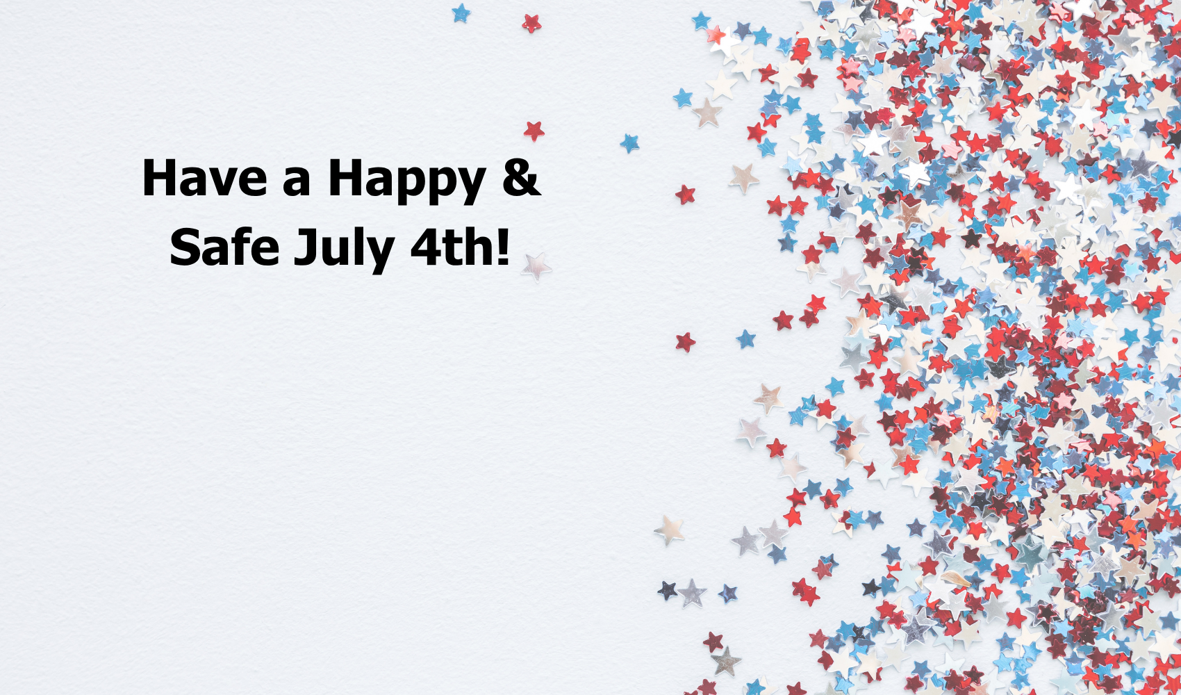 red and blue star confetti on right side of image