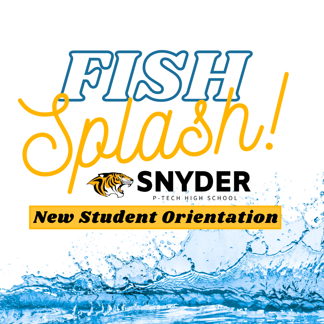 fish splash new student orientation graphic