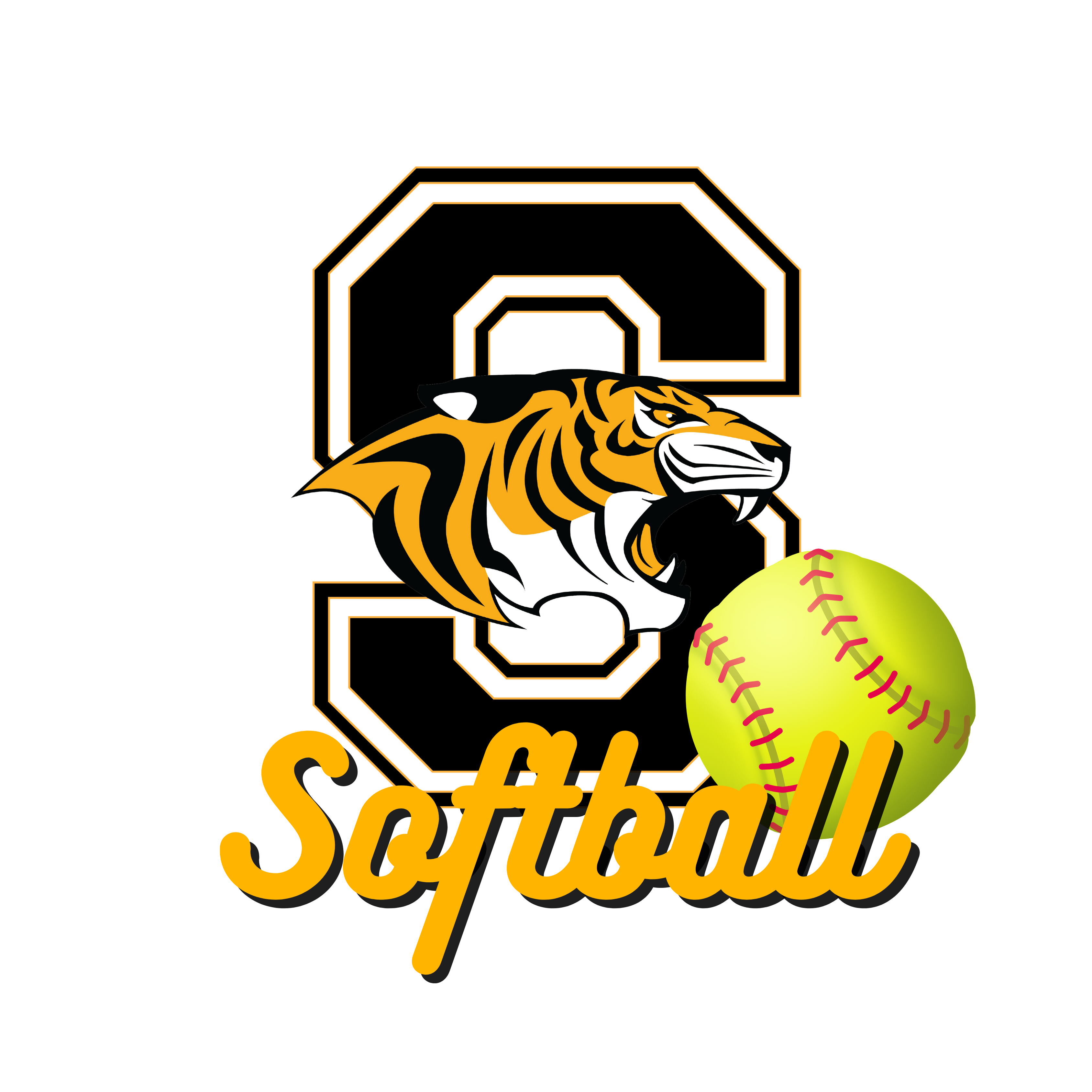 snyder tiger logo with softball