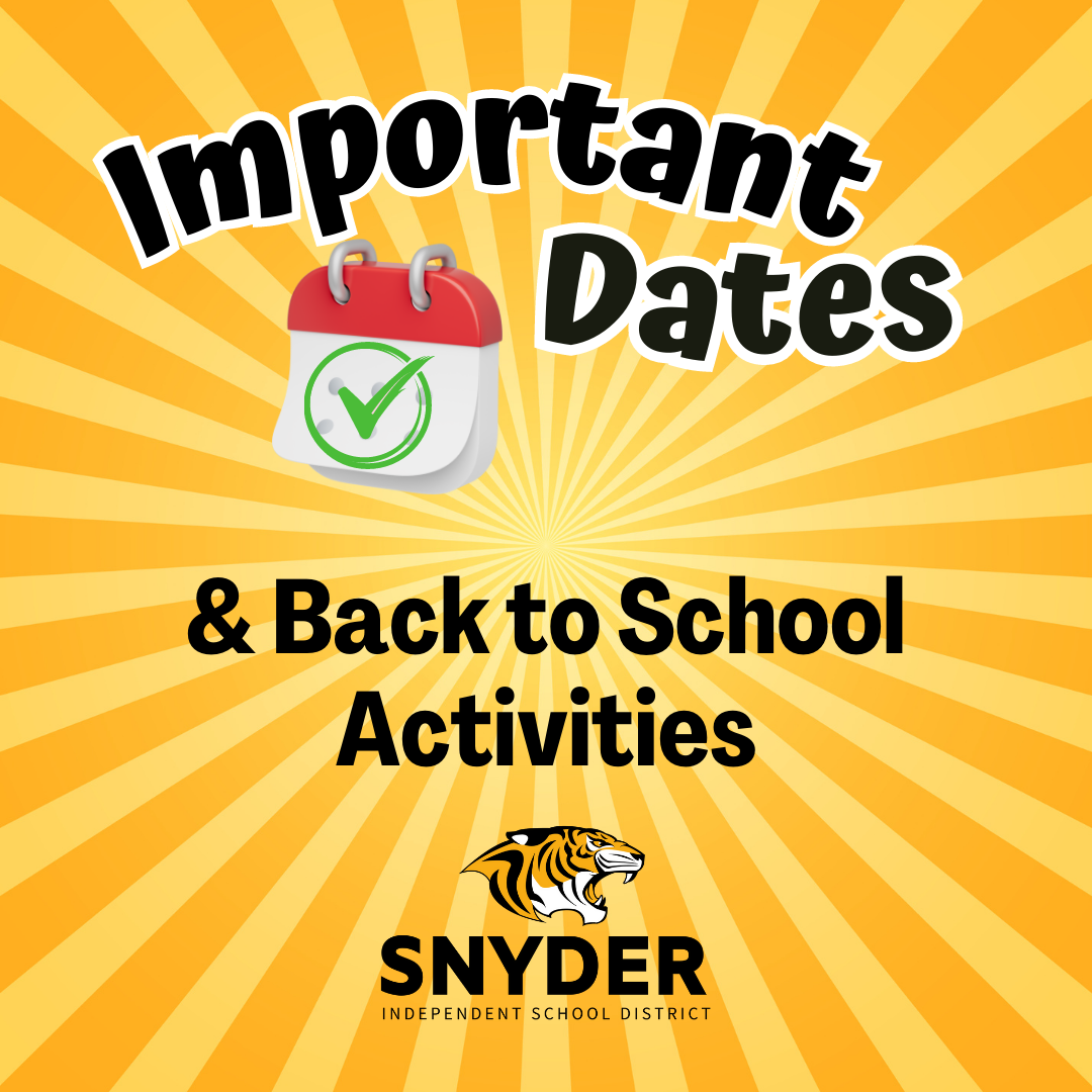 important dates and back to school activities