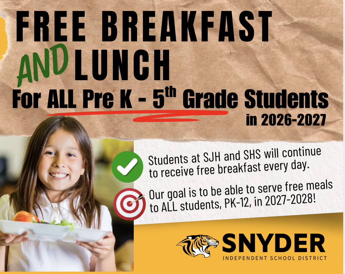 free breakfast and lunch graphic girl smiling holding luch