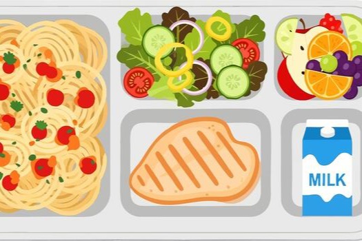 healthy lunch on a tray