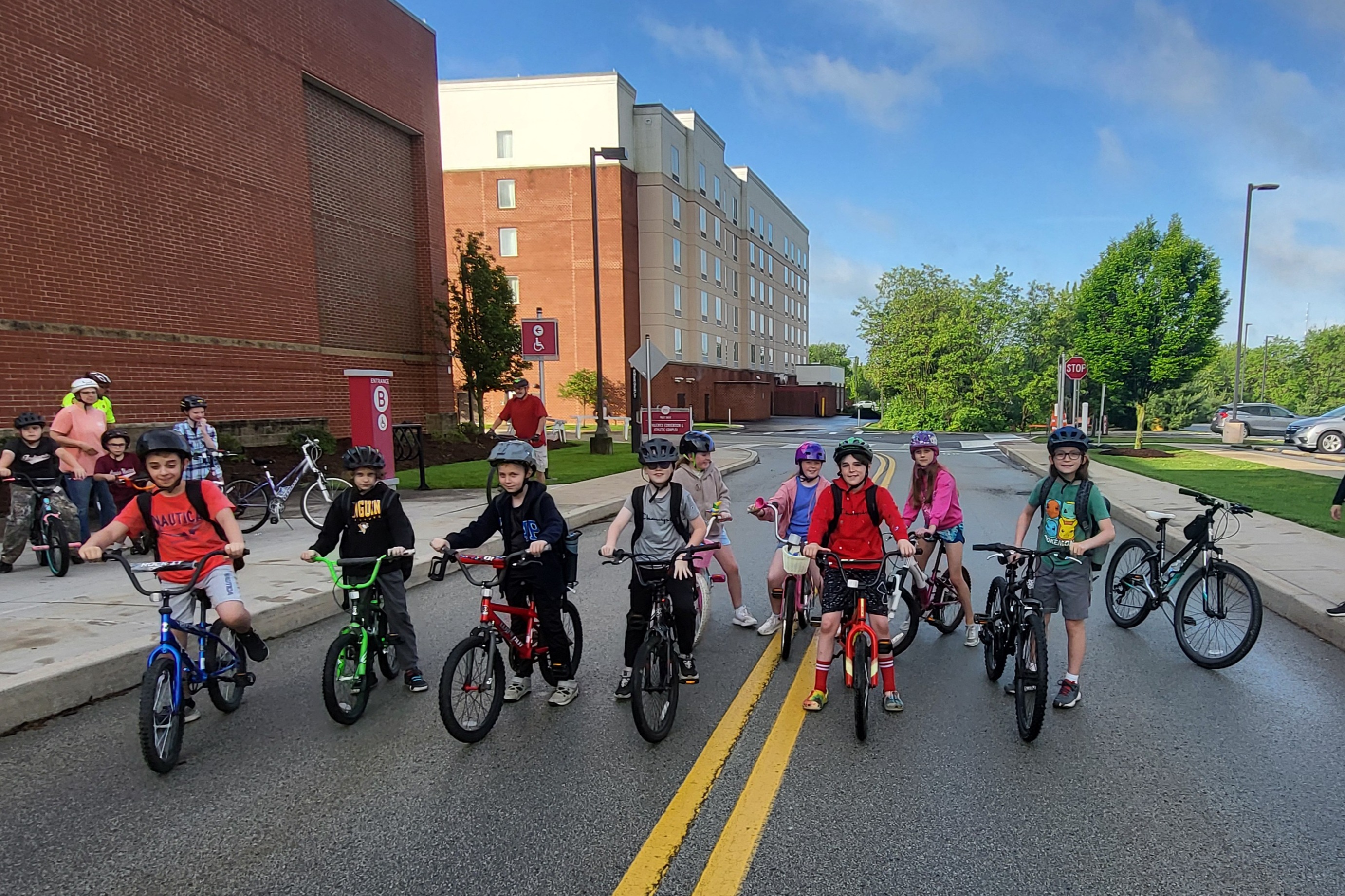 students on bicycles for BIke to School day 2025