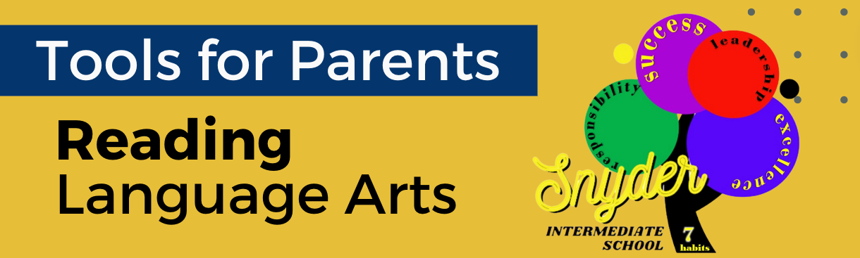 tools for parents reading and language arts graphic with school logo