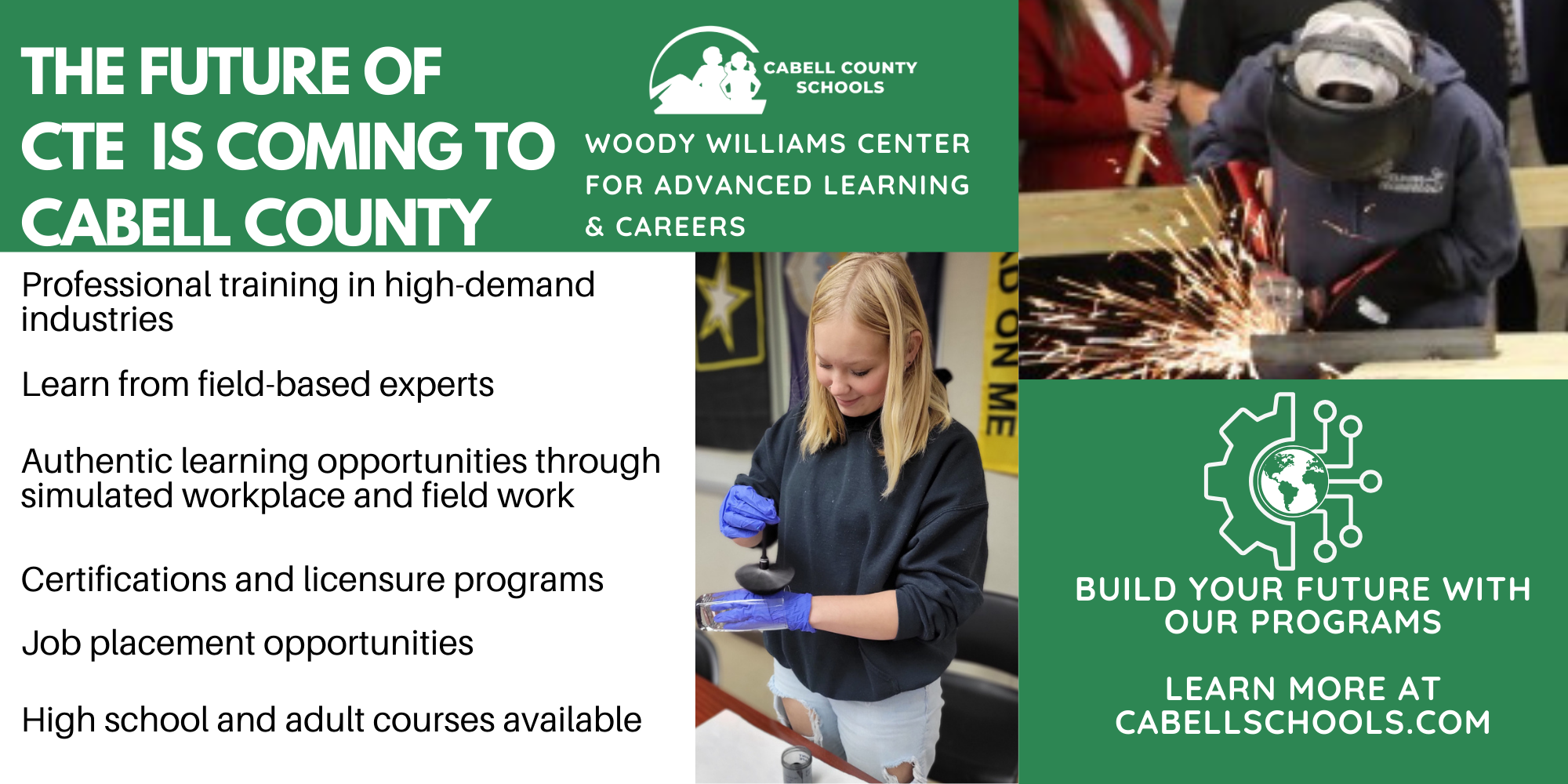 Woody Williams Center for Advanced Learning and Careers images and data for enrollment