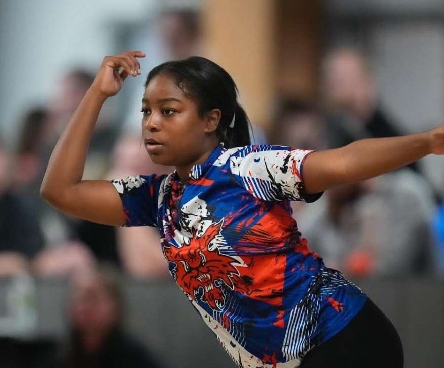 Student at a bowling competition