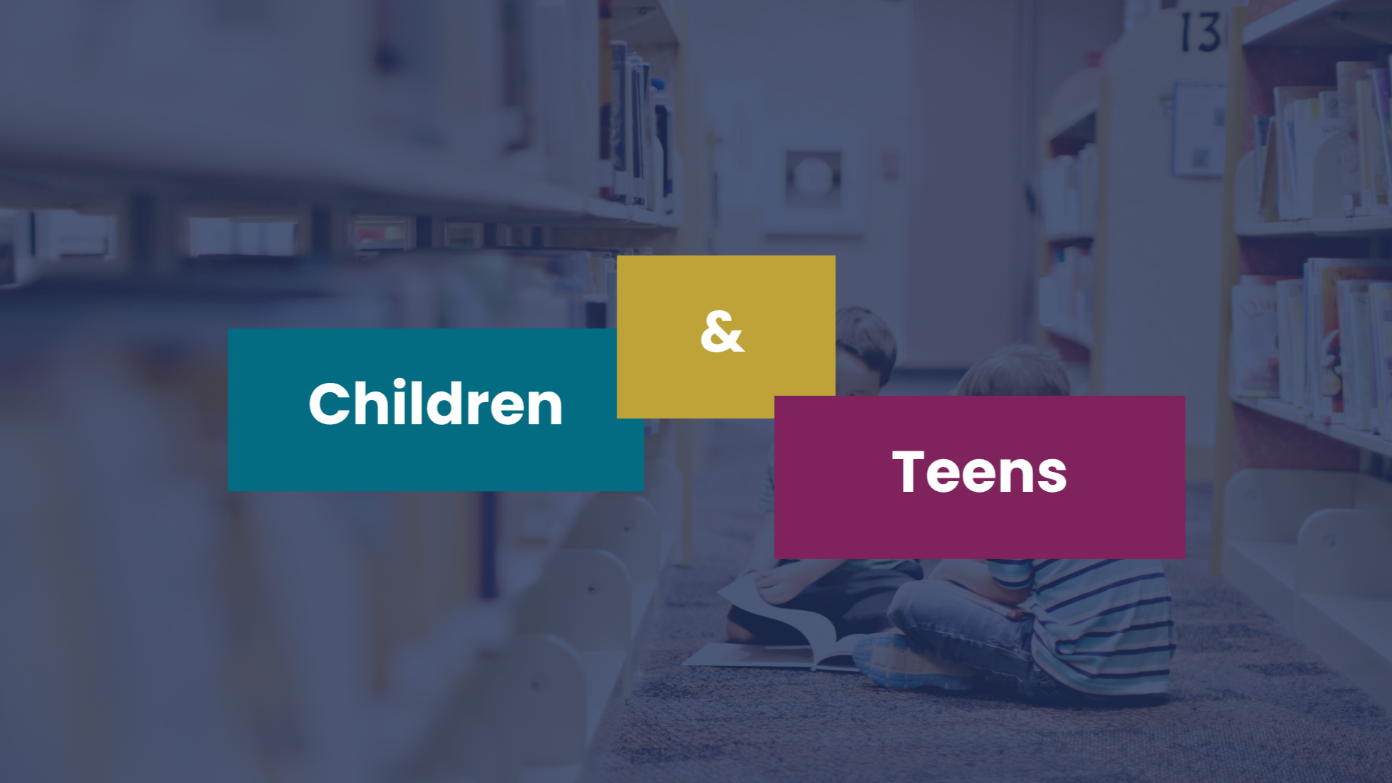 Child reading with text reading Children & Families