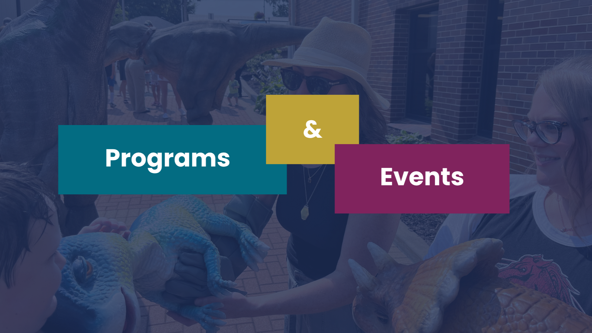 dinosaur event at library with text reading programs & Events