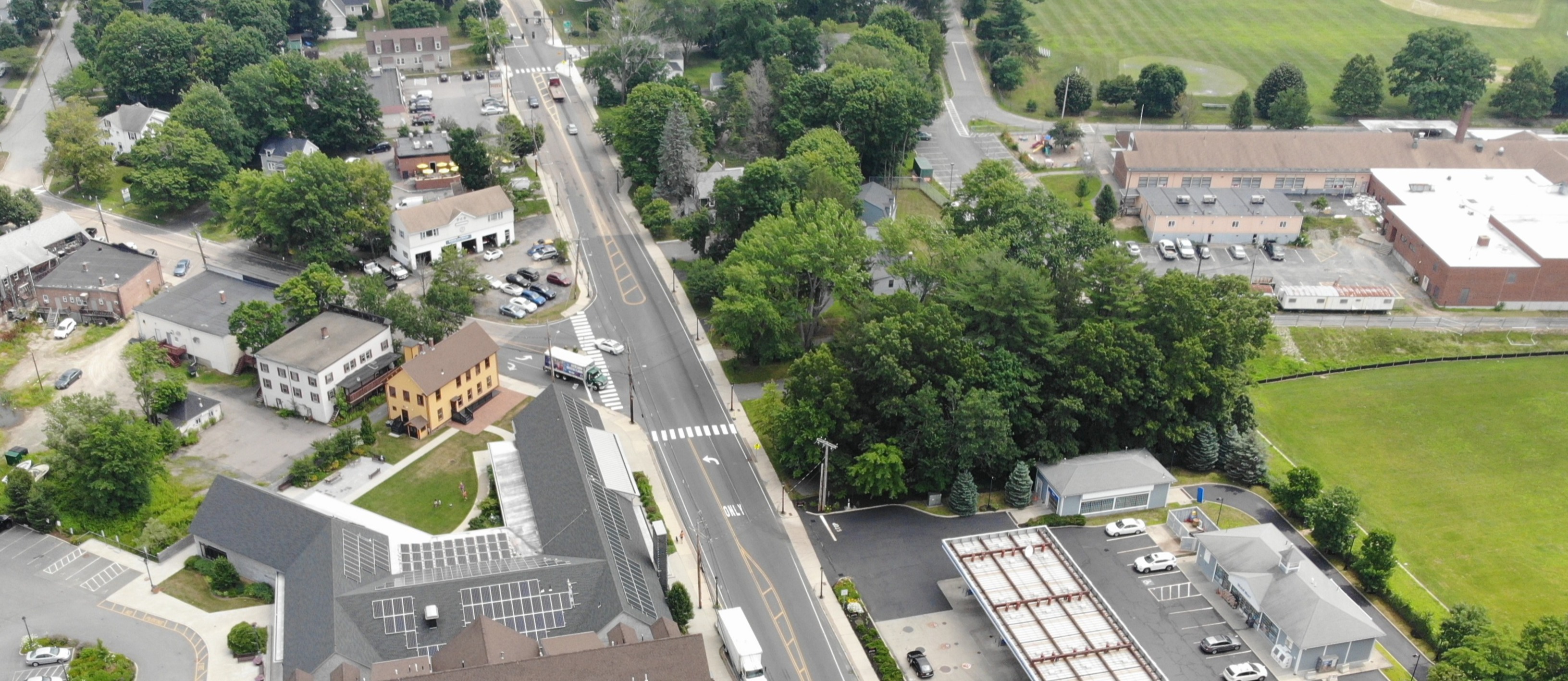 Downtown Millis from above