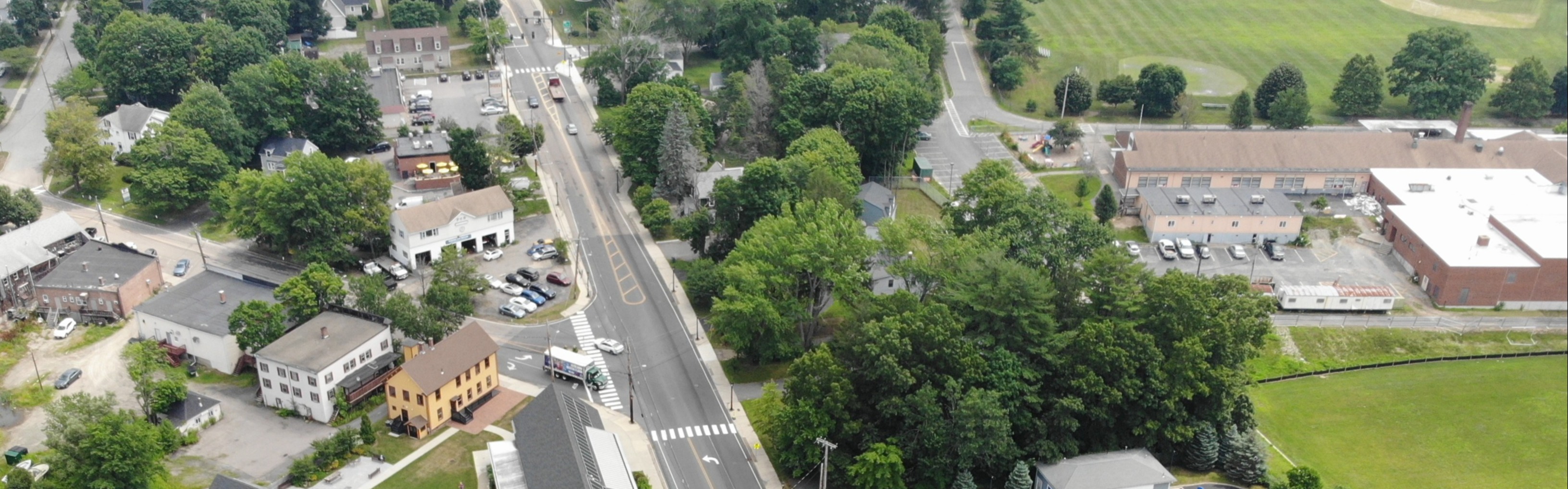 Downtown Millis from above