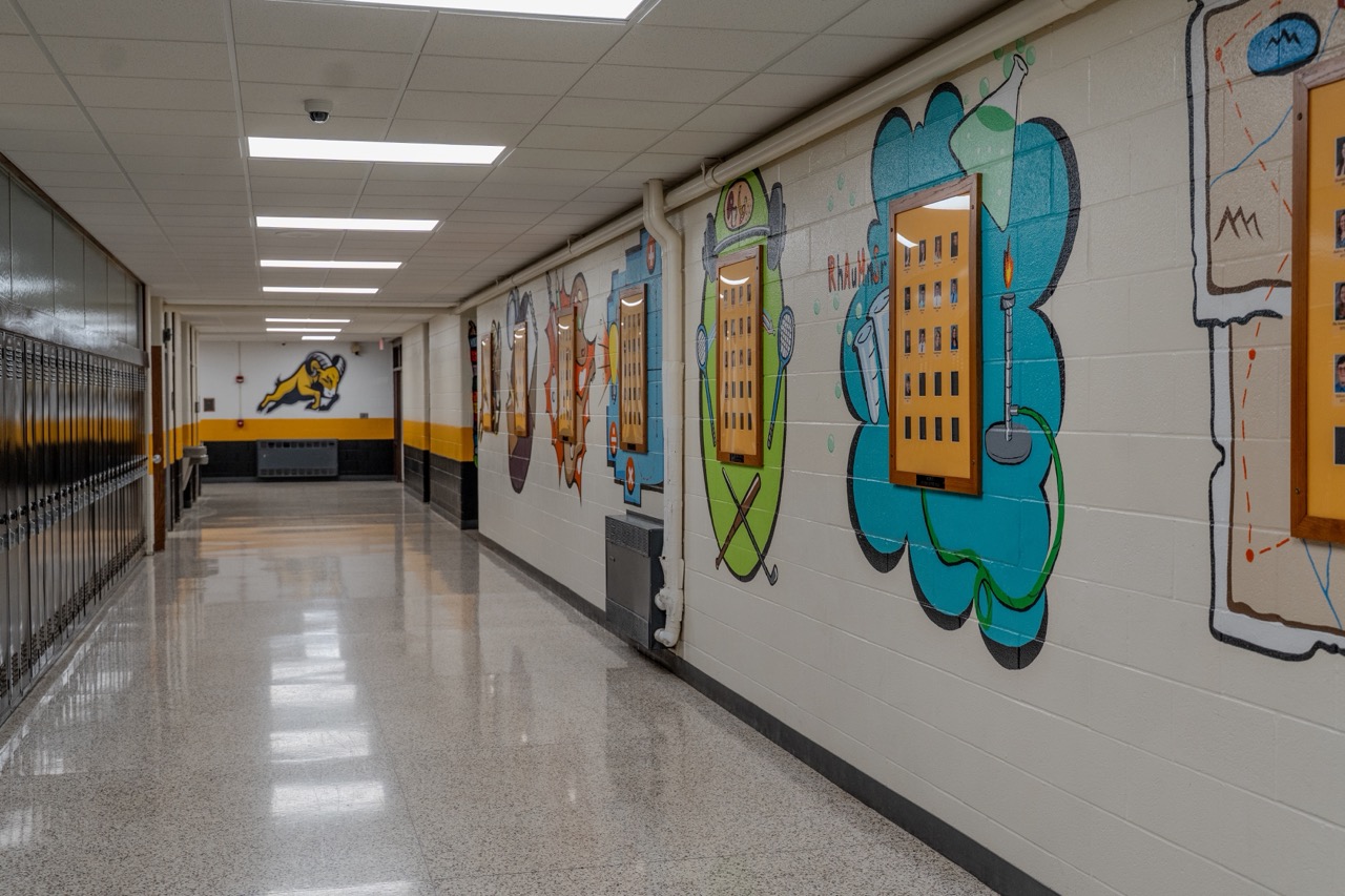 High school hallway
