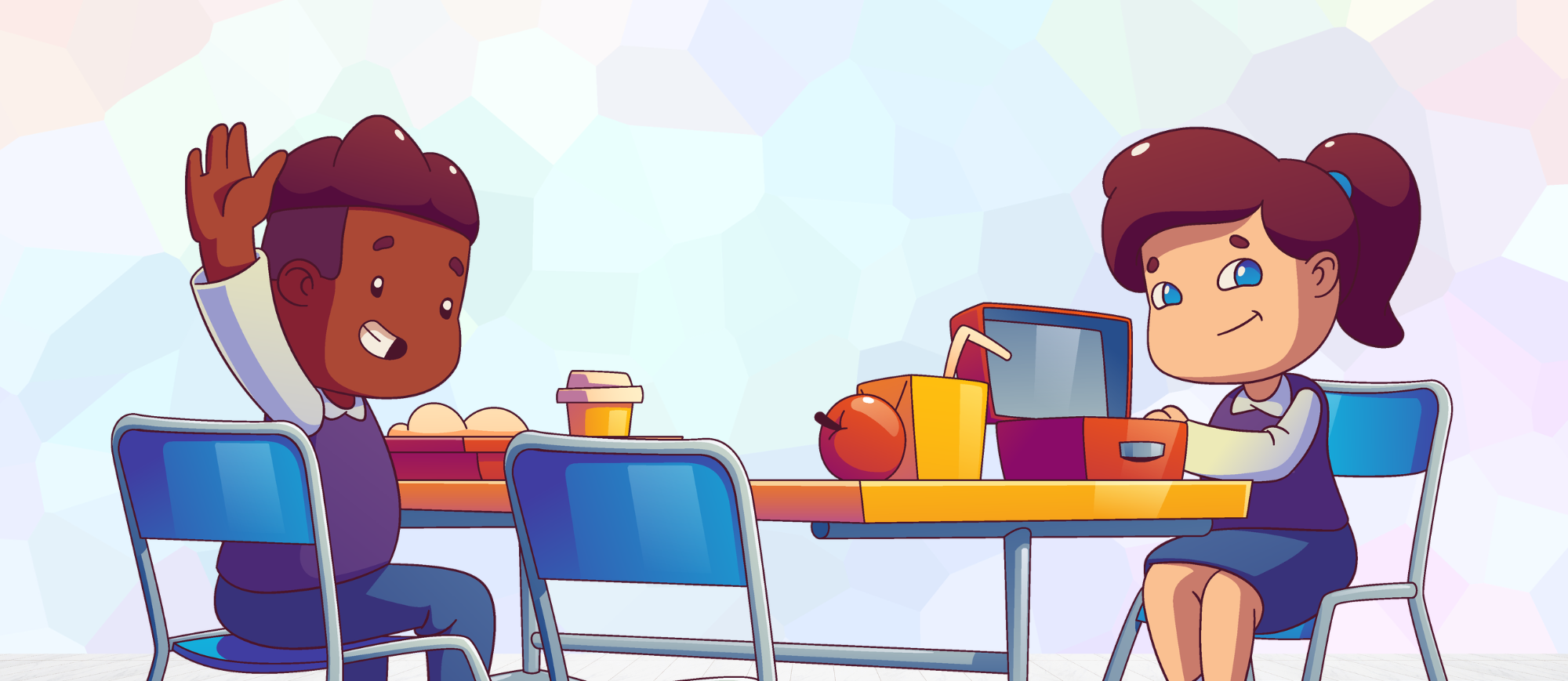graphic of lunch friends